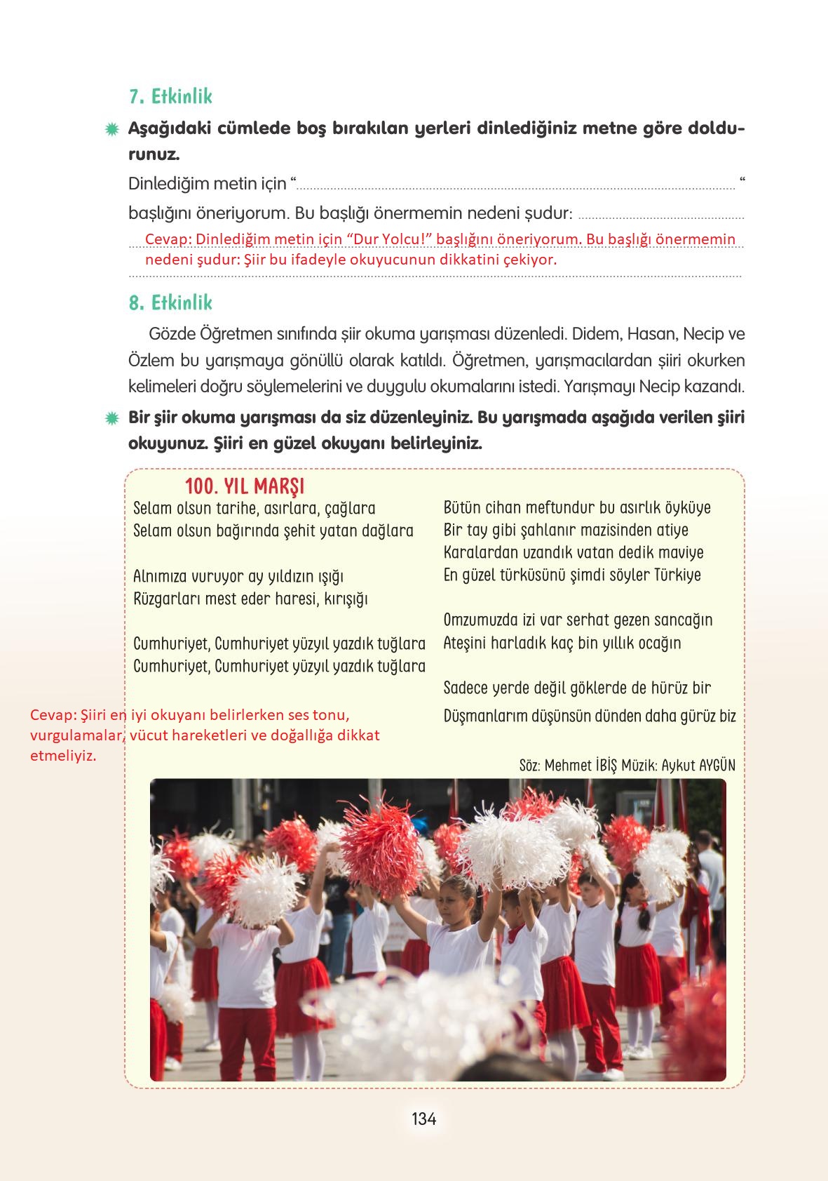 4. Sınıf Tuna Yayınları Türkçe Ders Kitabı Sayfa 134 Cevapları 4. Sınıf Tuna Yayınları Türkçe Ders Kitabı Sayfa 134 Cevapları