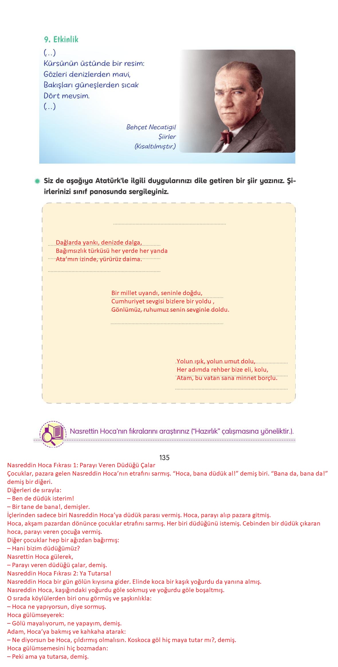 4. Sınıf Tuna Yayınları Türkçe Ders Kitabı Sayfa 135 Cevapları 4. Sınıf Tuna Yayınları Türkçe Ders Kitabı Sayfa 135 Cevapları