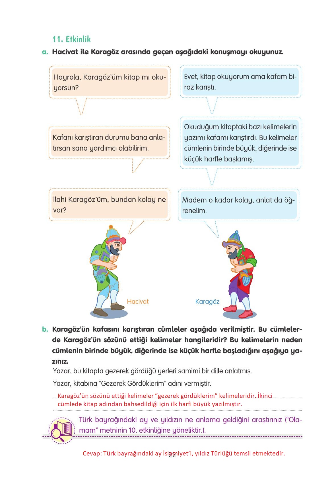 4. Sınıf Tuna Yayınları Türkçe Ders Kitabı Sayfa 22 Cevapları