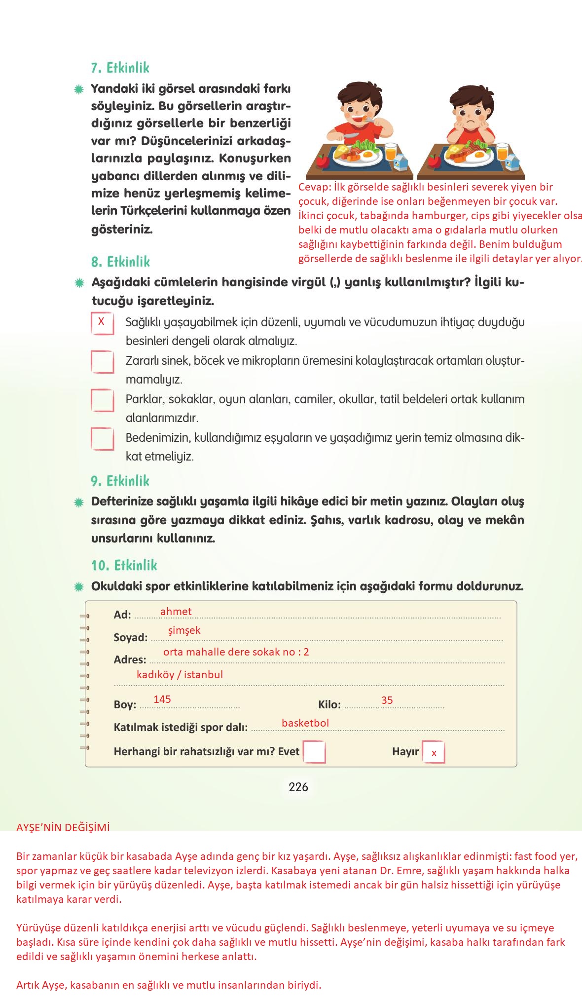 4. Sınıf Tuna Yayınları Türkçe Ders Kitabı Sayfa 226 Cevapları 4. Sınıf Tuna Yayınları Türkçe Ders Kitabı Sayfa 226 Cevapları