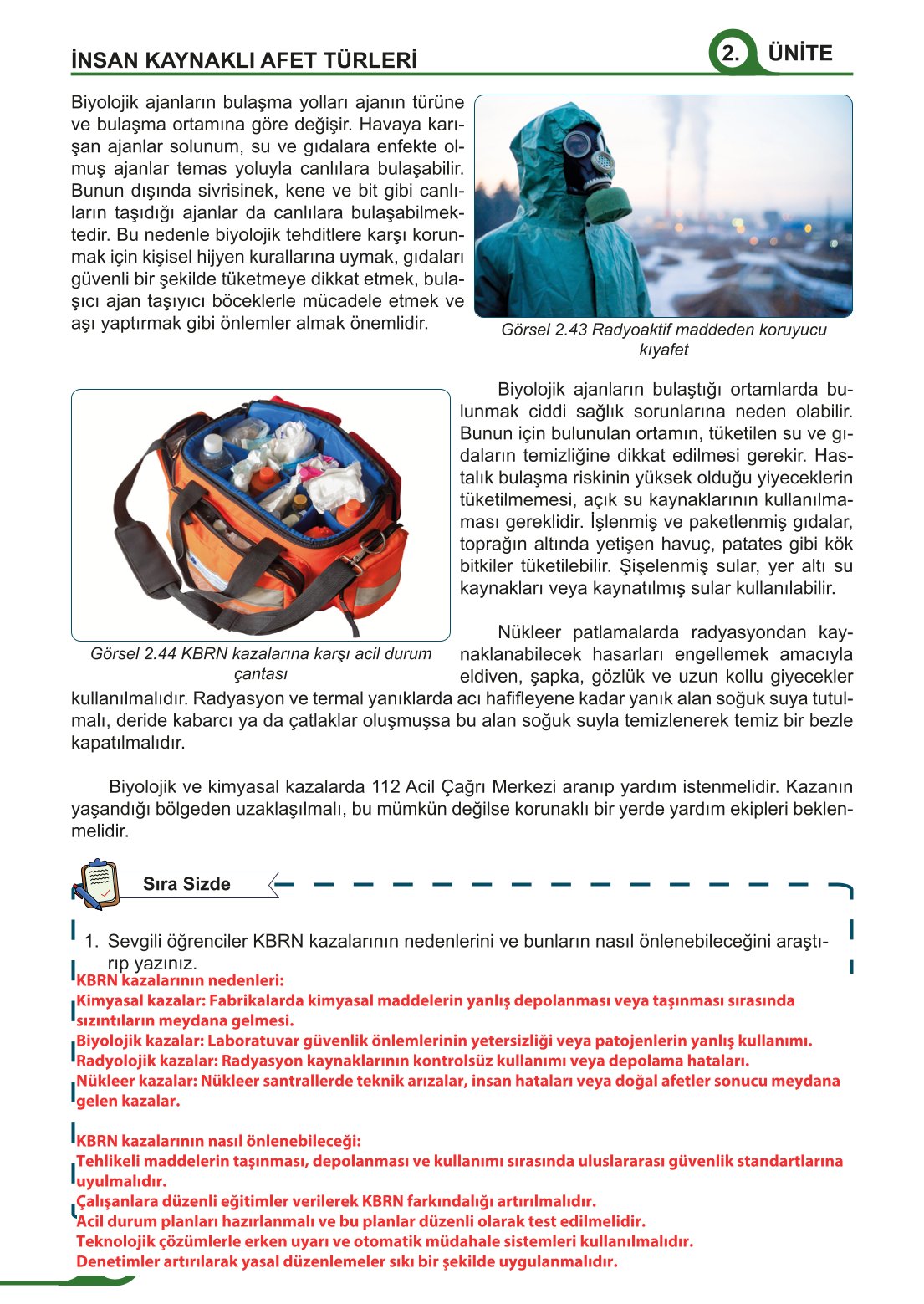 5-6-7. Sınıf Meb Yayınları Afet Bilinci Ders Kitabı 2. Kitap Sayfa 168 Cevapları