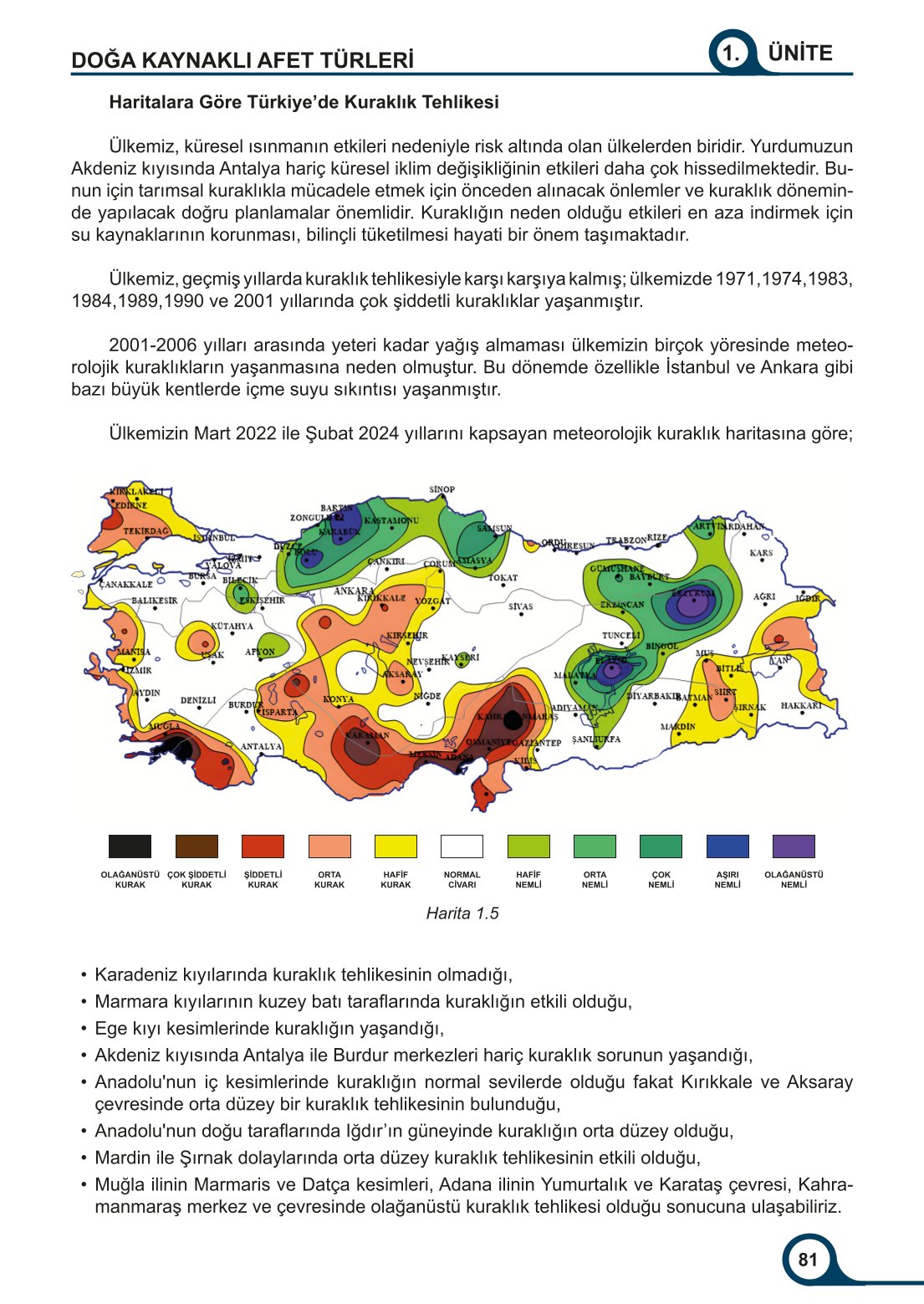 5-6-7. Sınıf Meb Yayınları Afet Bilinci Ders Kitabı 2. Kitap Sayfa 81 Cevapları