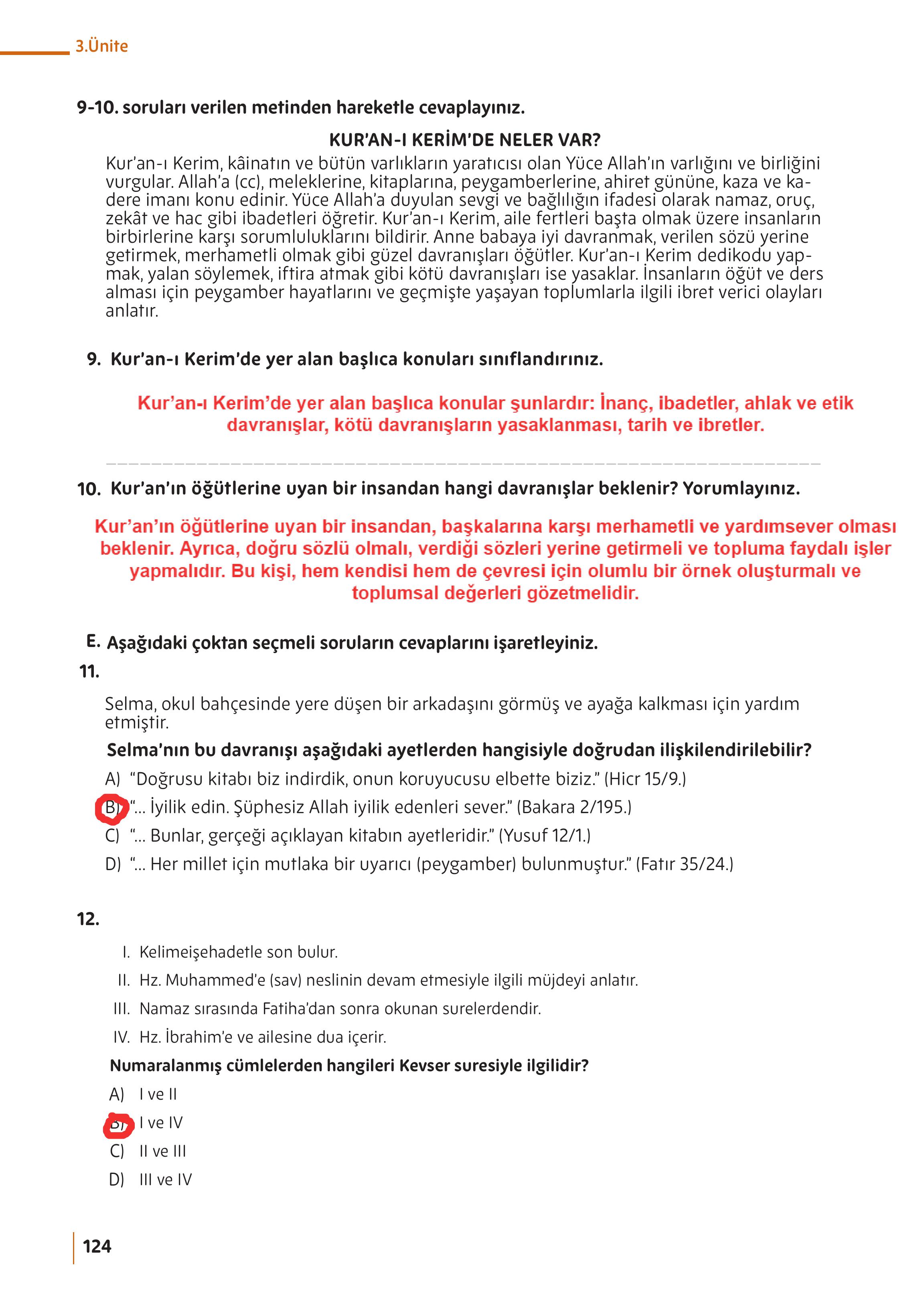 5. Sınıf Meb Yayınları Din Kültürü Ve Ahlak Bilgisi Ders Kitabı Sayfa 124 Cevapları 5. Sınıf Meb Yayınları Din Kültürü Ve Ahlak Bilgisi Ders Kitabı Sayfa 124 Cevapları