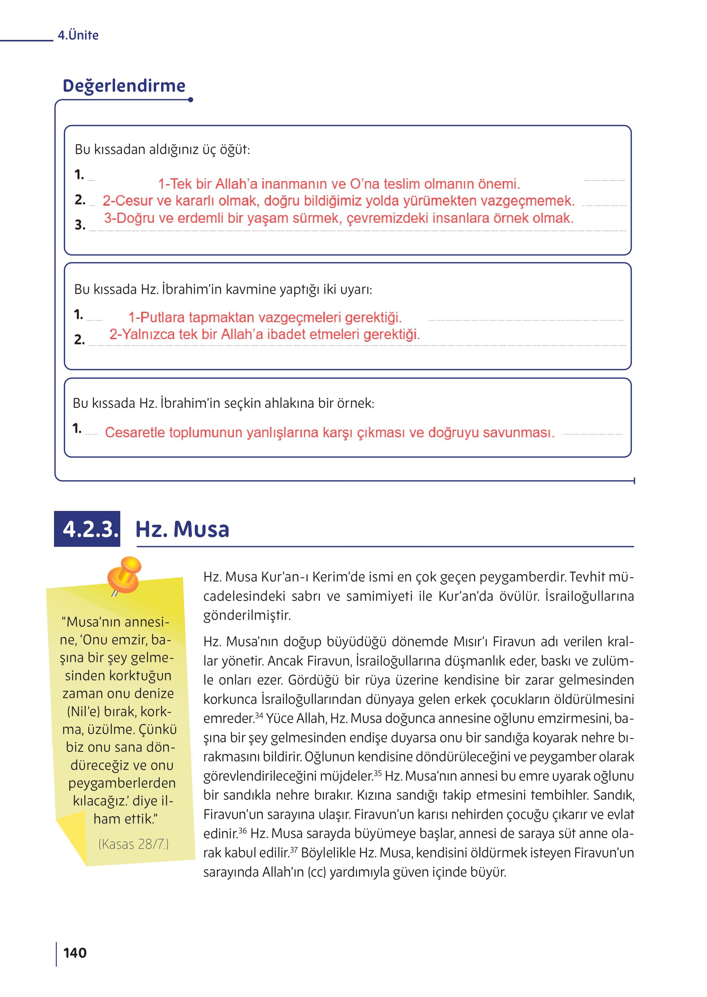 5. Sınıf Meb Yayınları Din Kültürü Ve Ahlak Bilgisi Ders Kitabı Sayfa 140 Cevapları 5. Sınıf Meb Yayınları Din Kültürü Ve Ahlak Bilgisi Ders Kitabı Sayfa 140 Cevapları
