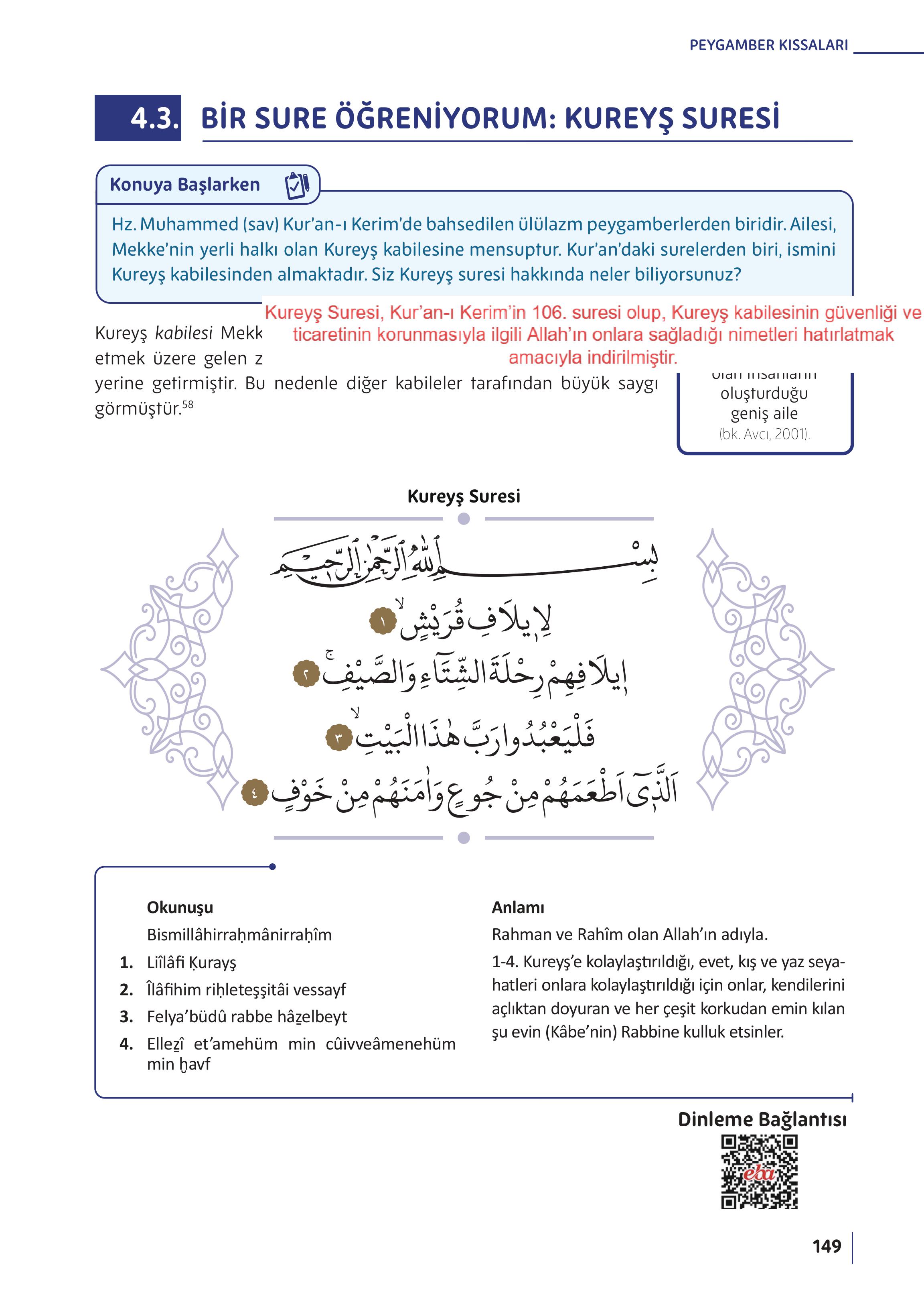 5. Sınıf Meb Yayınları Din Kültürü Ve Ahlak Bilgisi Ders Kitabı Sayfa 149 Cevapları