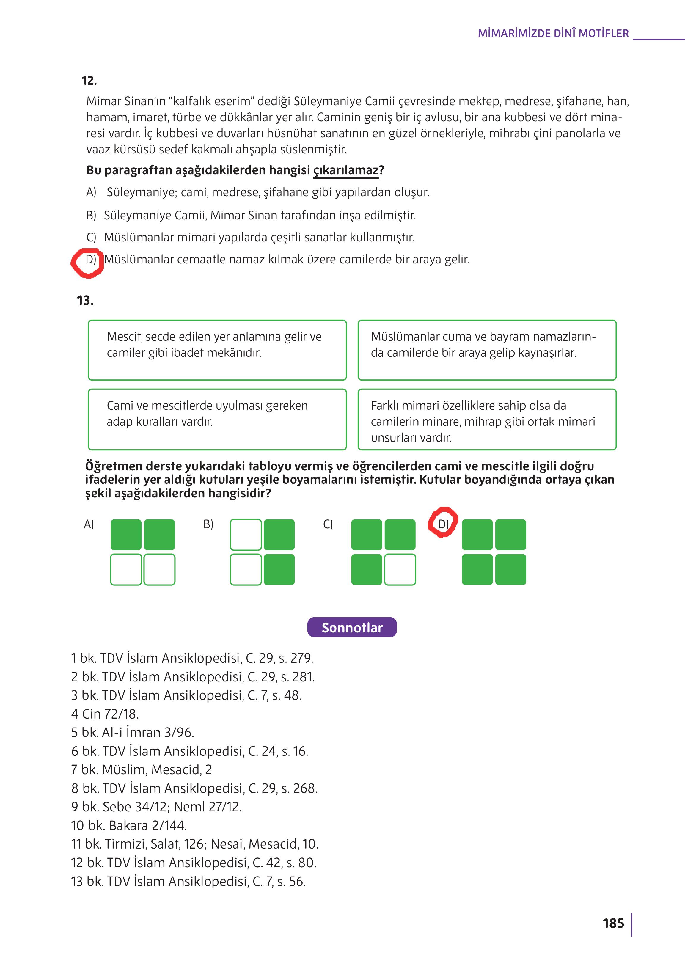 5. Sınıf Meb Yayınları Din Kültürü Ve Ahlak Bilgisi Ders Kitabı Sayfa 185 Cevapları 5. Sınıf Meb Yayınları Din Kültürü Ve Ahlak Bilgisi Ders Kitabı Sayfa 185 Cevapları