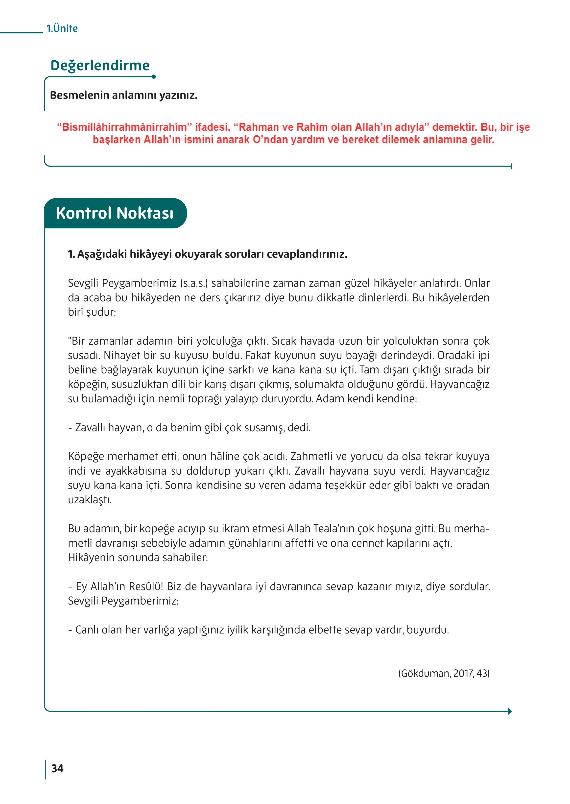 5. Sınıf Meb Yayınları Din Kültürü Ve Ahlak Bilgisi Ders Kitabı Sayfa 34 Cevapları 5. Sınıf Meb Yayınları Din Kültürü Ve Ahlak Bilgisi Ders Kitabı Sayfa 34 Cevapları