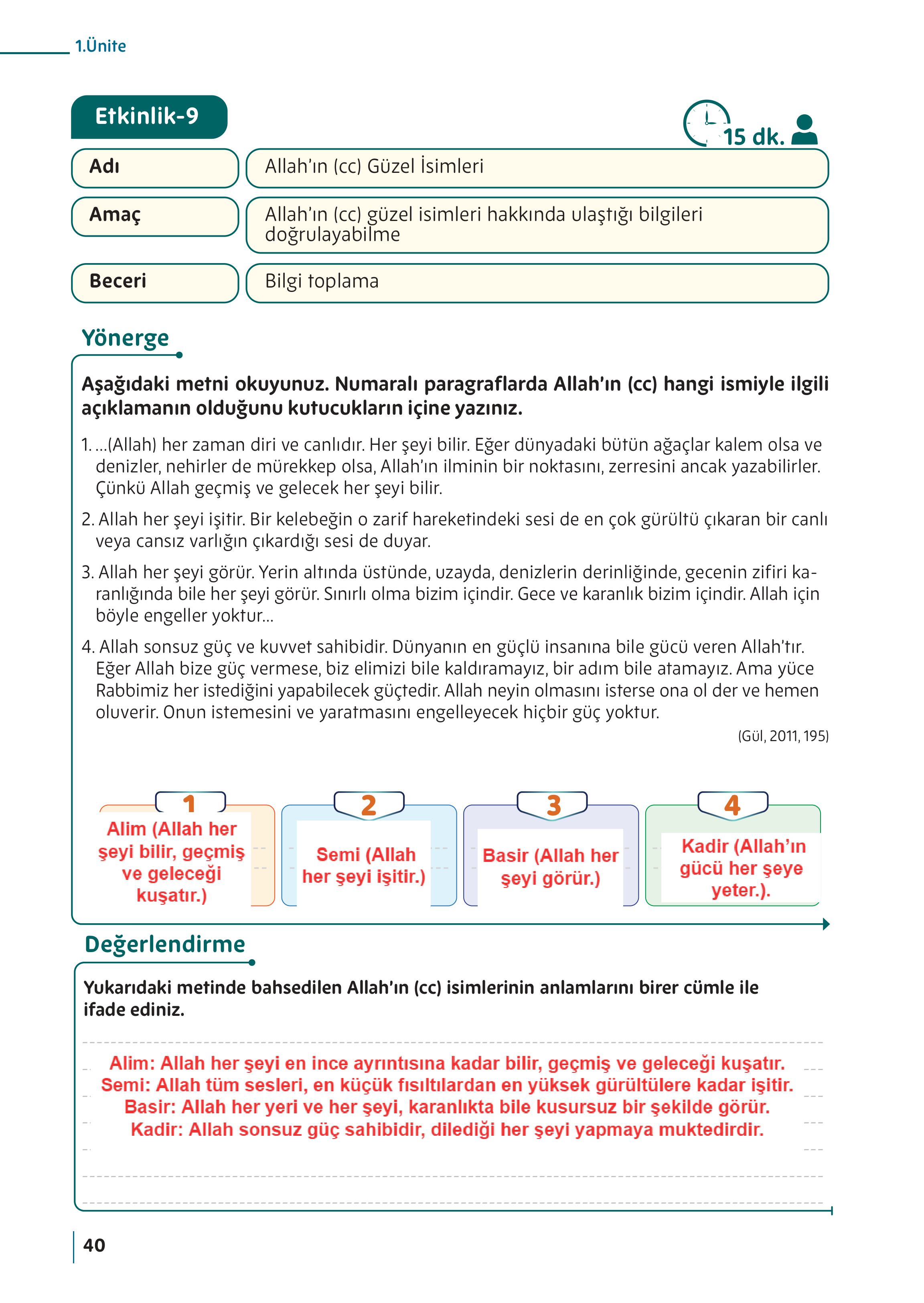 5. Sınıf Meb Yayınları Din Kültürü Ve Ahlak Bilgisi Ders Kitabı Sayfa 40 Cevapları 5. Sınıf Meb Yayınları Din Kültürü Ve Ahlak Bilgisi Ders Kitabı Sayfa 40 Cevapları