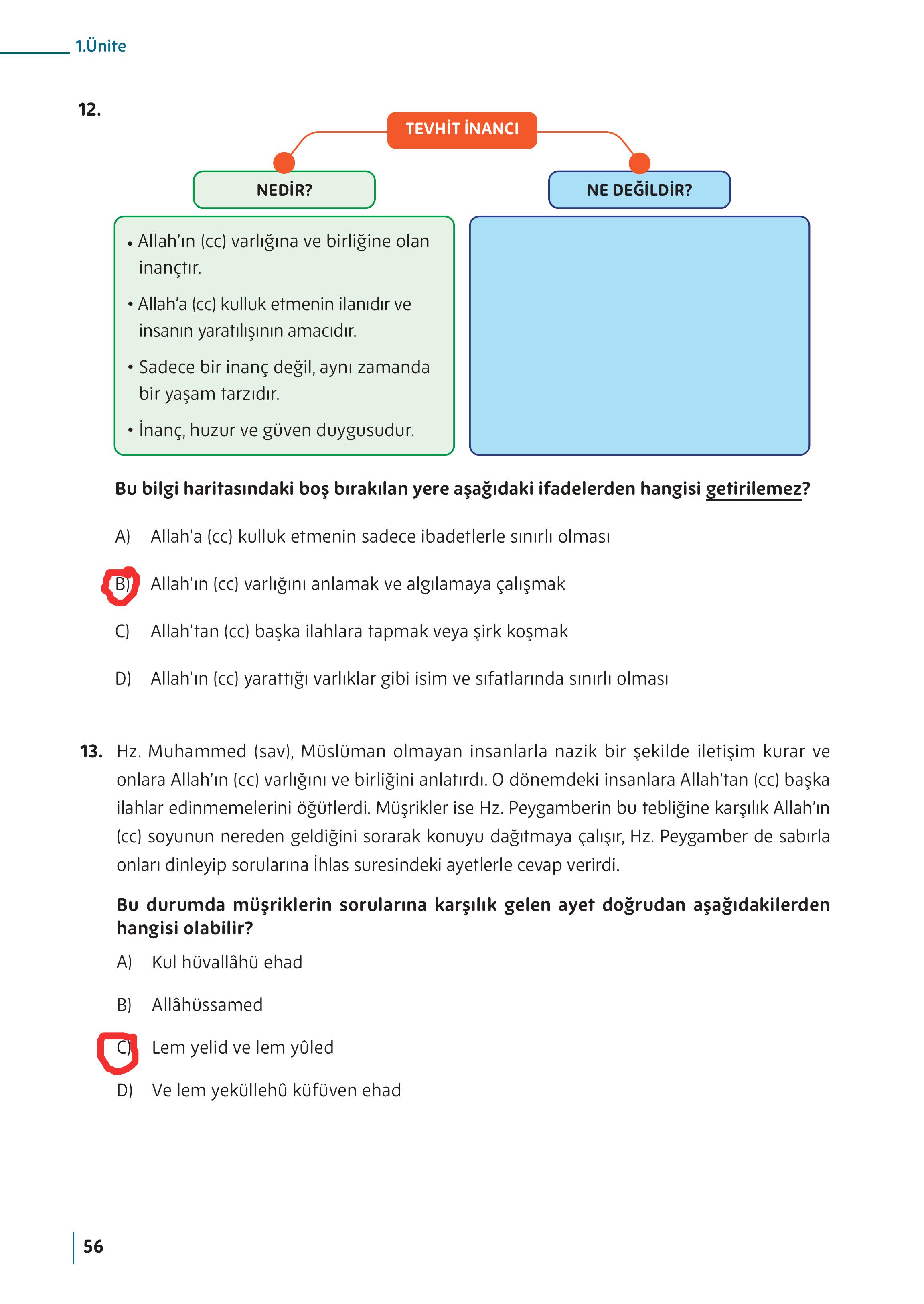 5. Sınıf Meb Yayınları Din Kültürü Ve Ahlak Bilgisi Ders Kitabı Sayfa 56 Cevapları