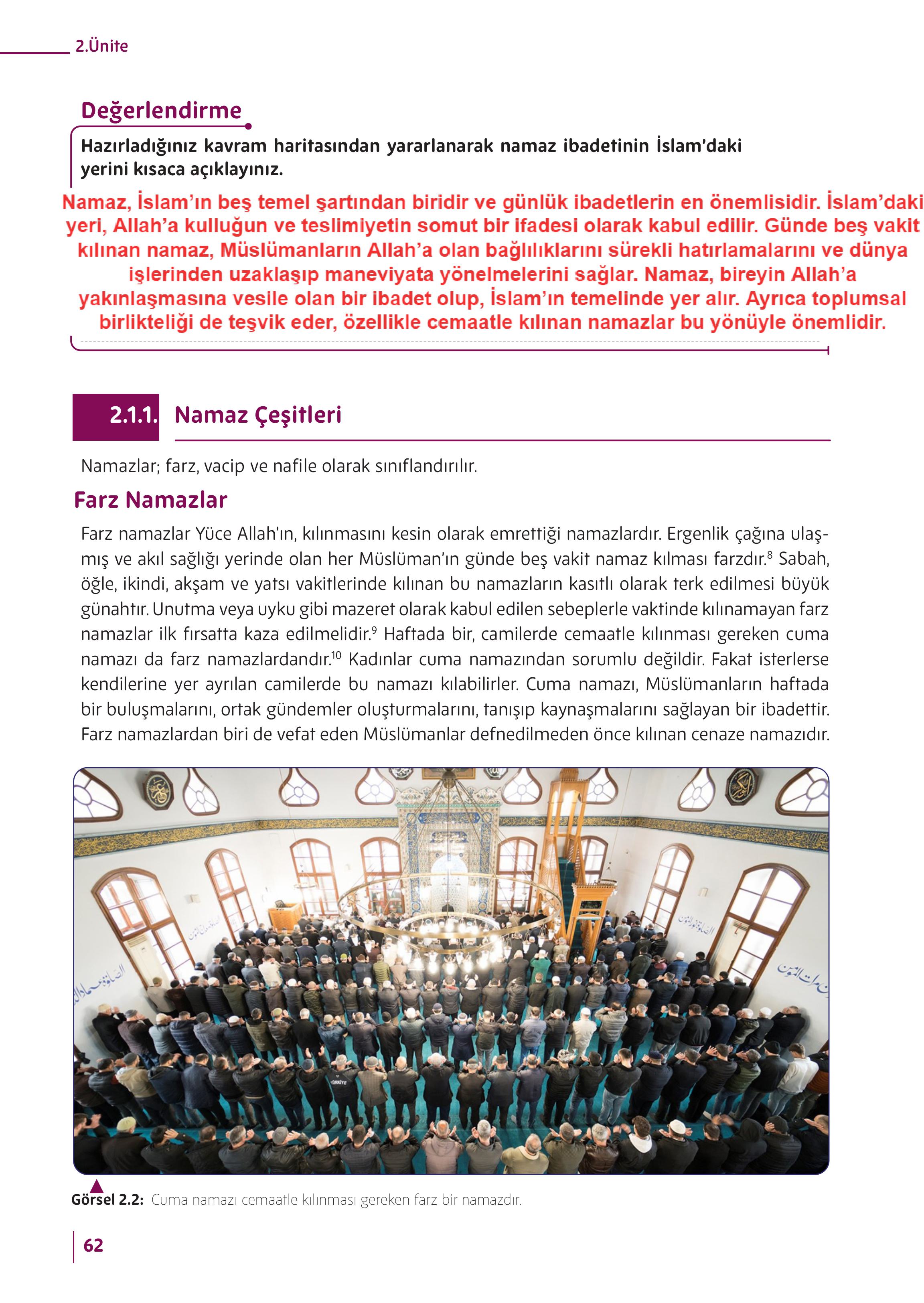 5. Sınıf Meb Yayınları Din Kültürü Ve Ahlak Bilgisi Ders Kitabı Sayfa 62 Cevapları