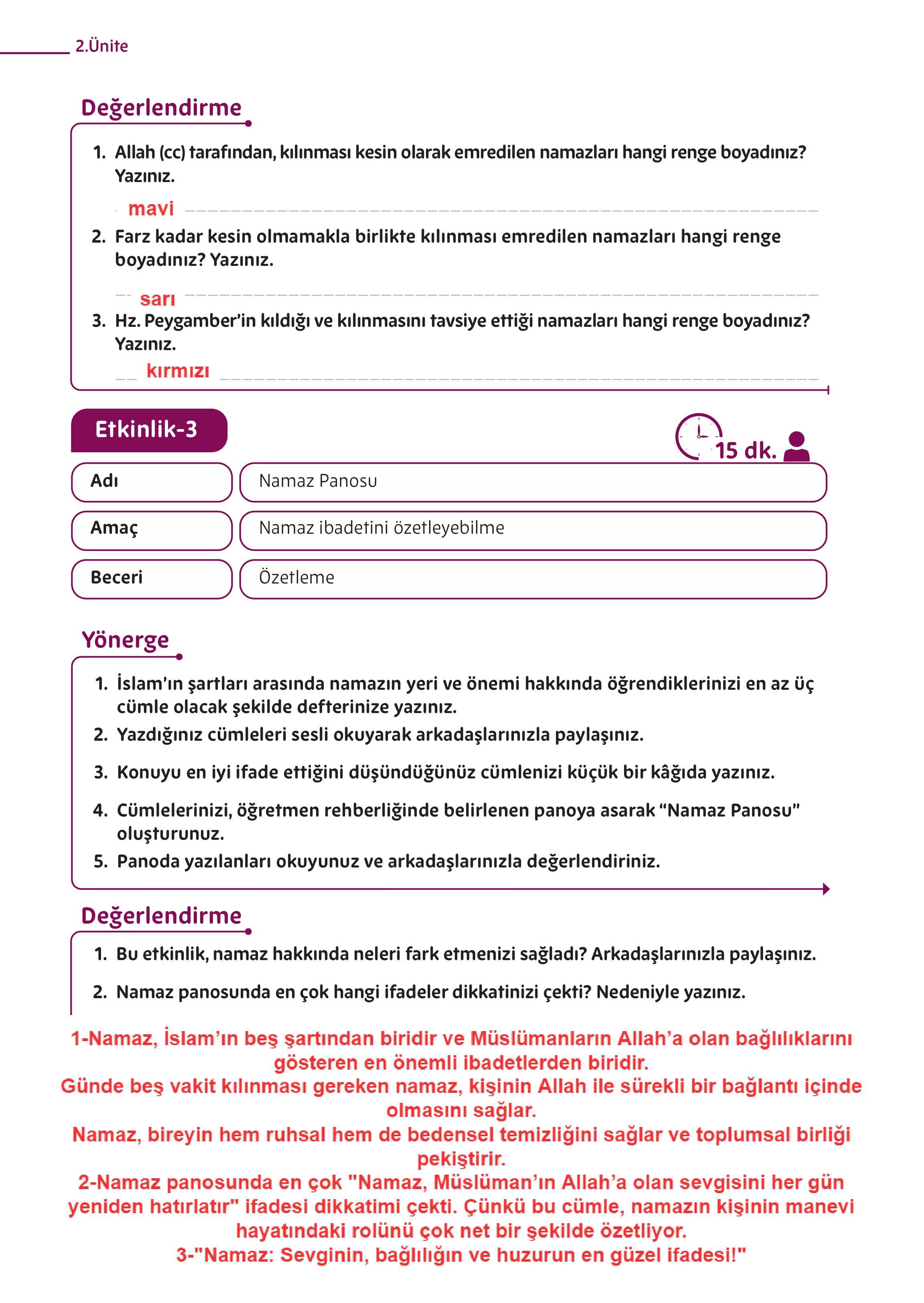 5. Sınıf Meb Yayınları Din Kültürü Ve Ahlak Bilgisi Ders Kitabı Sayfa 64 Cevapları