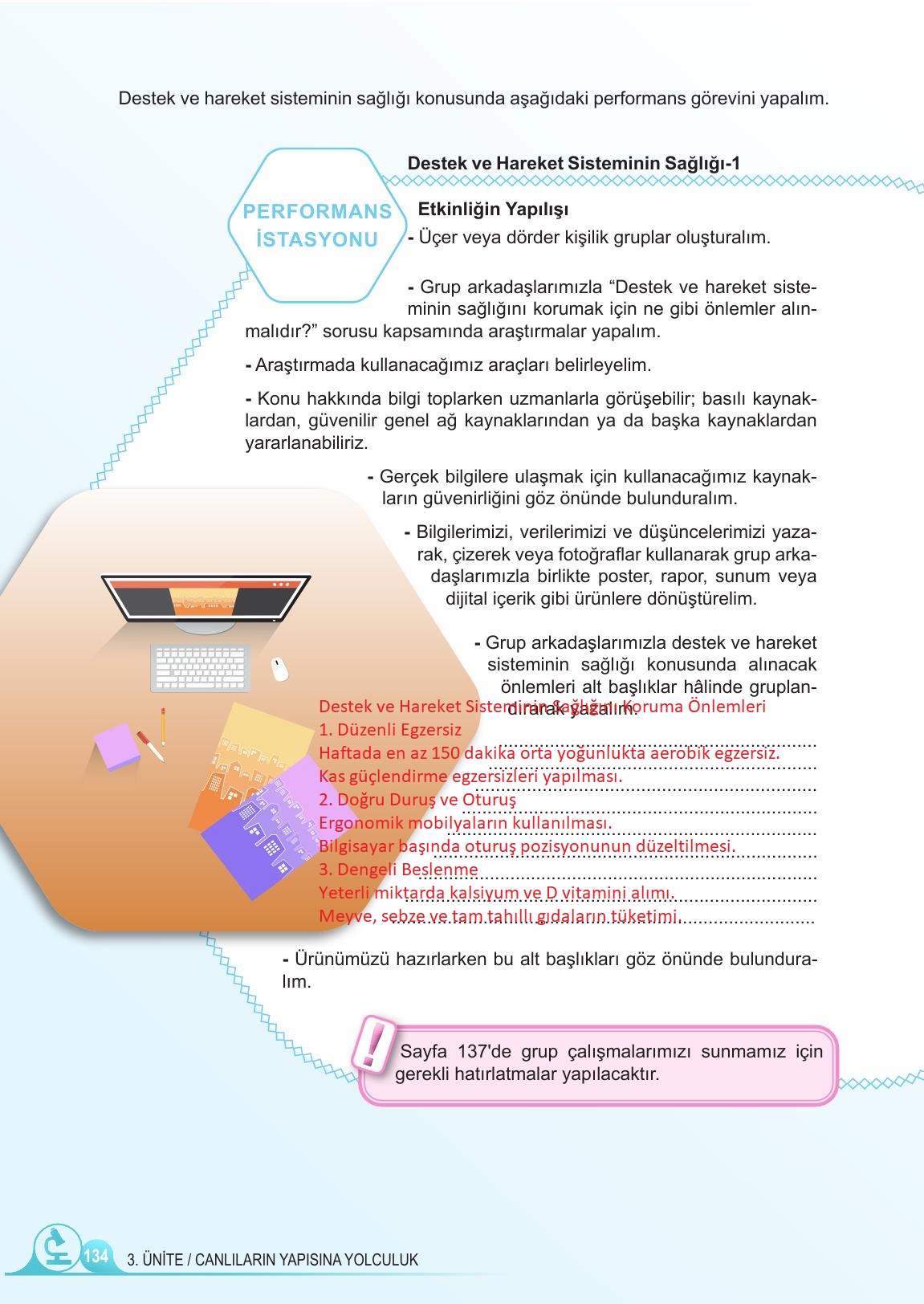 5. Sınıf Meb Yayınları Fen Bilimleri Ders Kitabı 1. Kitap Sayfa 134 Cevapları