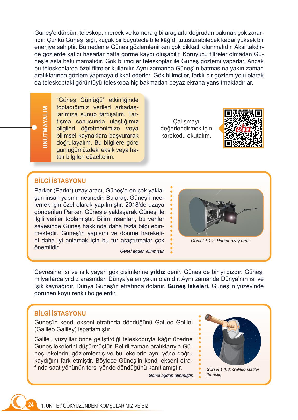 5. Sınıf Meb Yayınları Fen Bilimleri Ders Kitabı 1. Kitap Sayfa 24 Cevapları