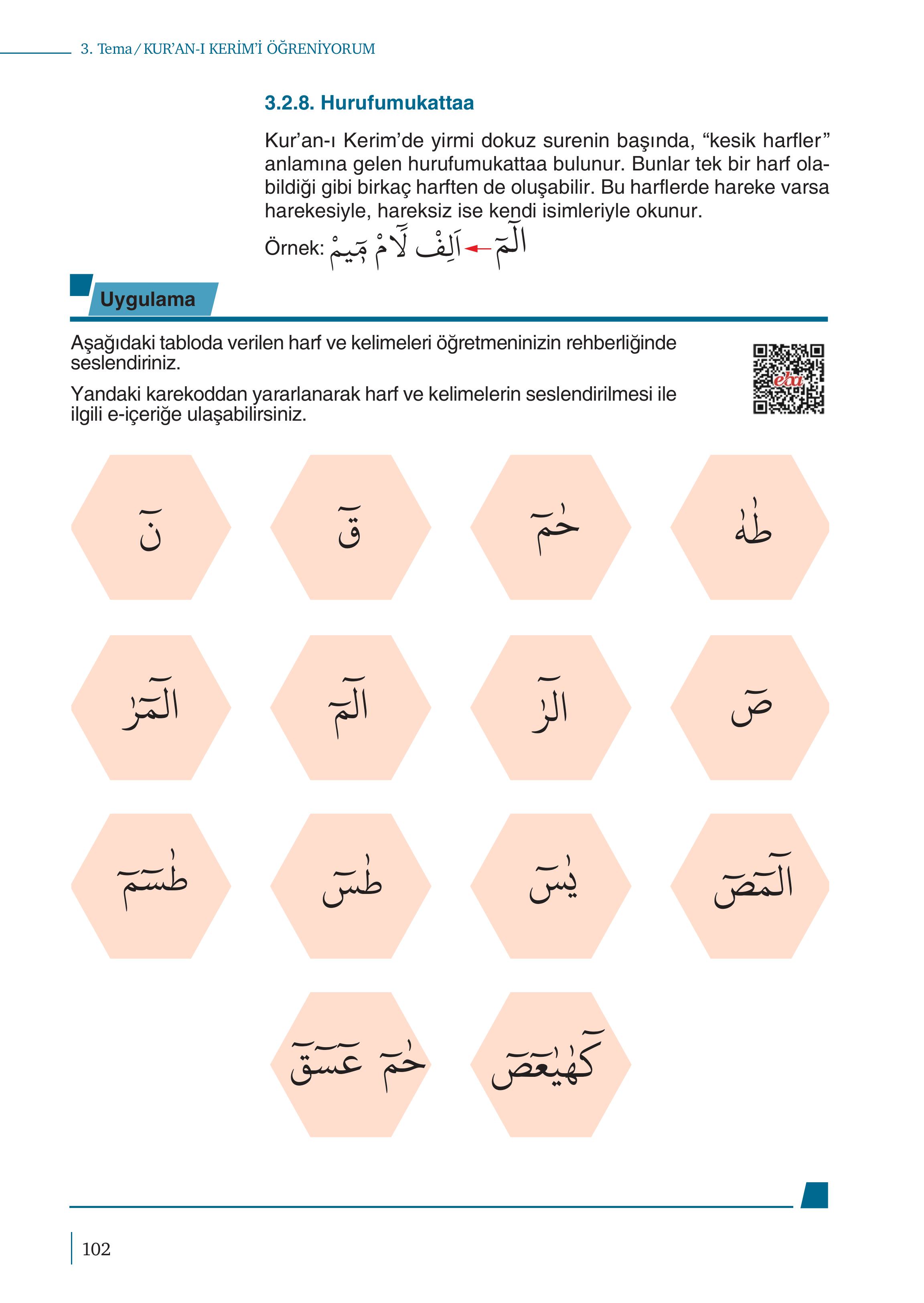 5. Sınıf Meb Yayınları Kuran-ı Kerim Ders Kitabı Sayfa 102 Cevapları