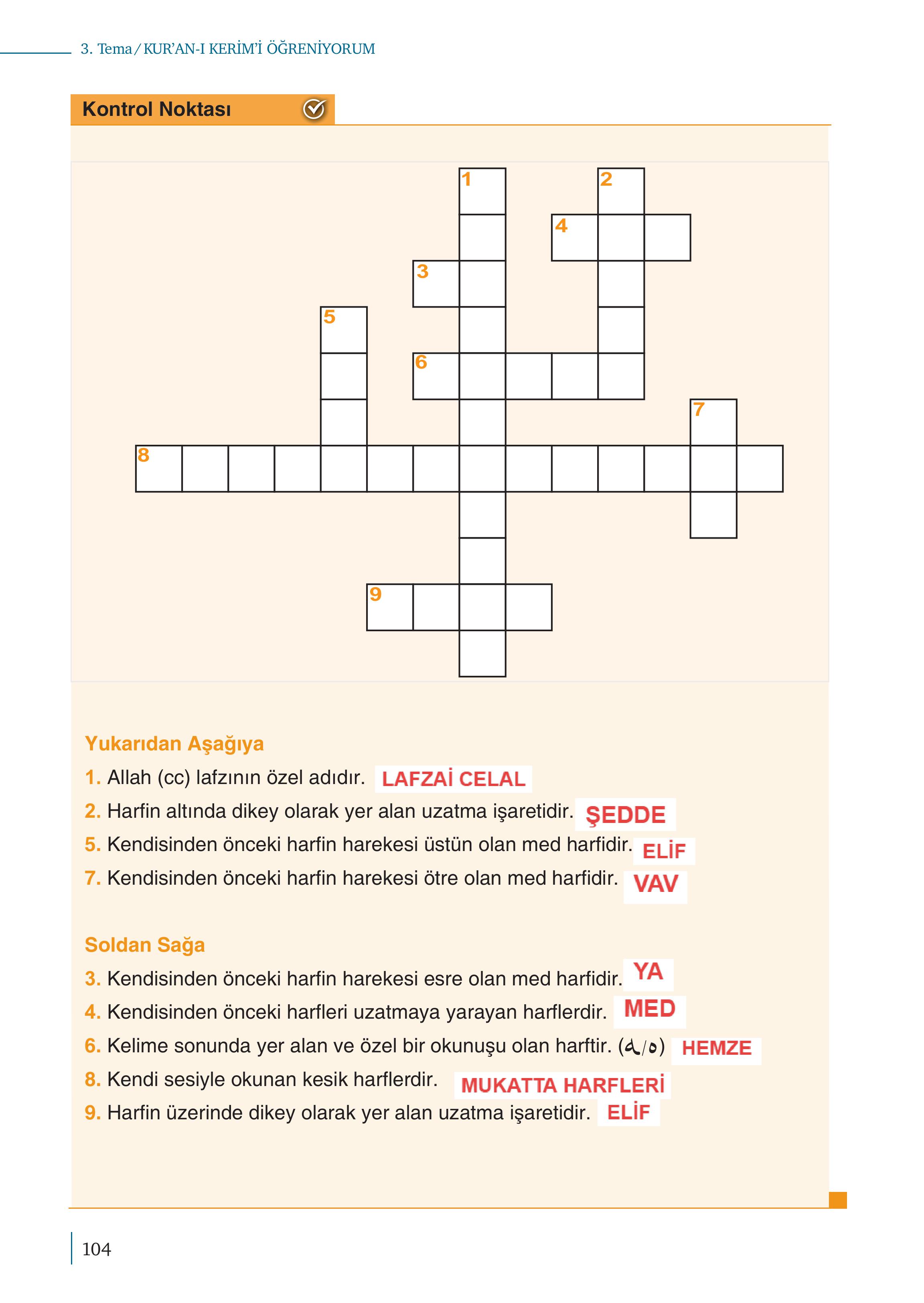 5. Sınıf Meb Yayınları Kuran-ı Kerim Ders Kitabı Sayfa 104 Cevapları 5. Sınıf Meb Yayınları Kuran-ı Kerim Ders Kitabı Sayfa 104 Cevapları