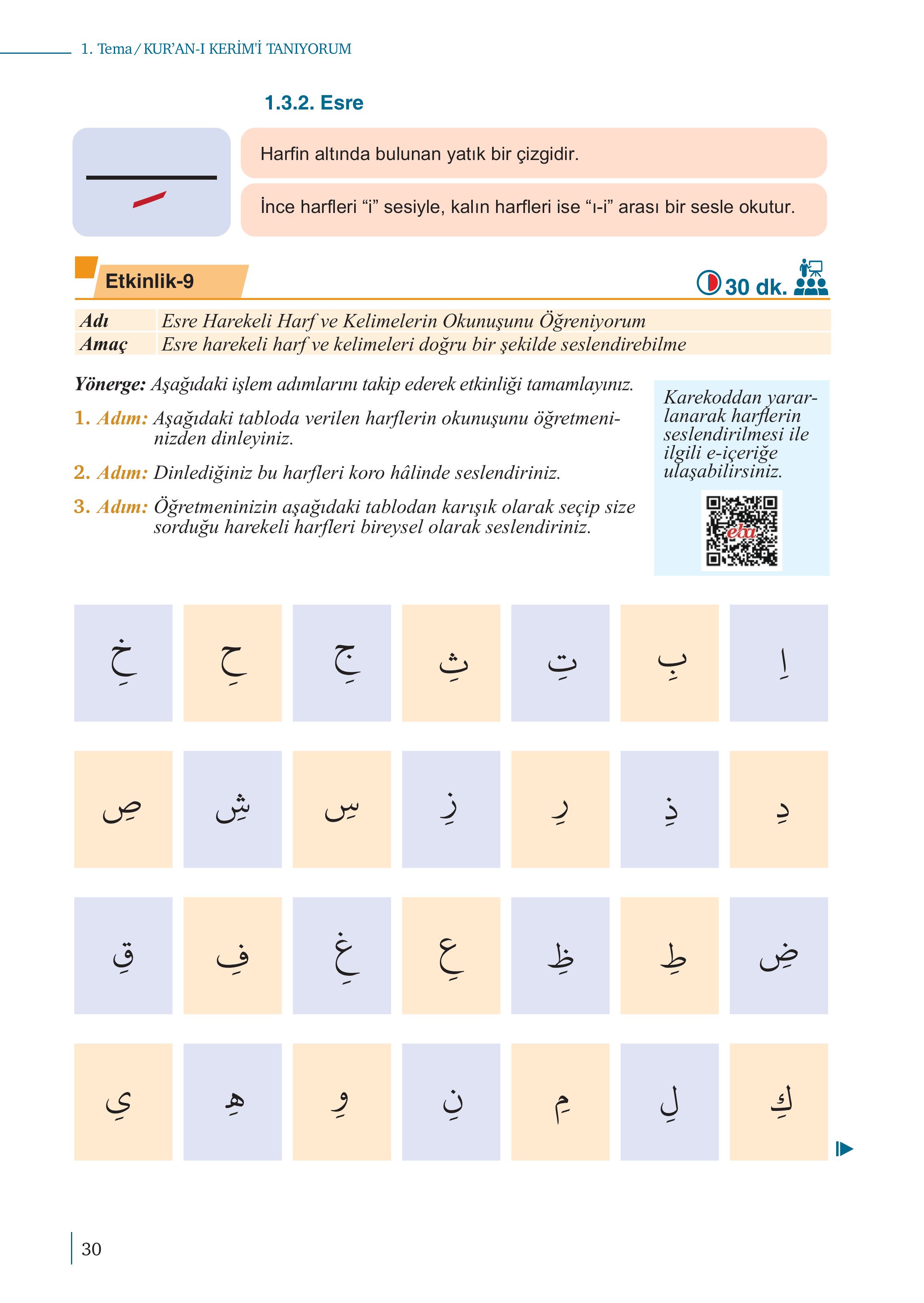 5. Sınıf Meb Yayınları Kuran-ı Kerim Ders Kitabı Sayfa 30 Cevapları