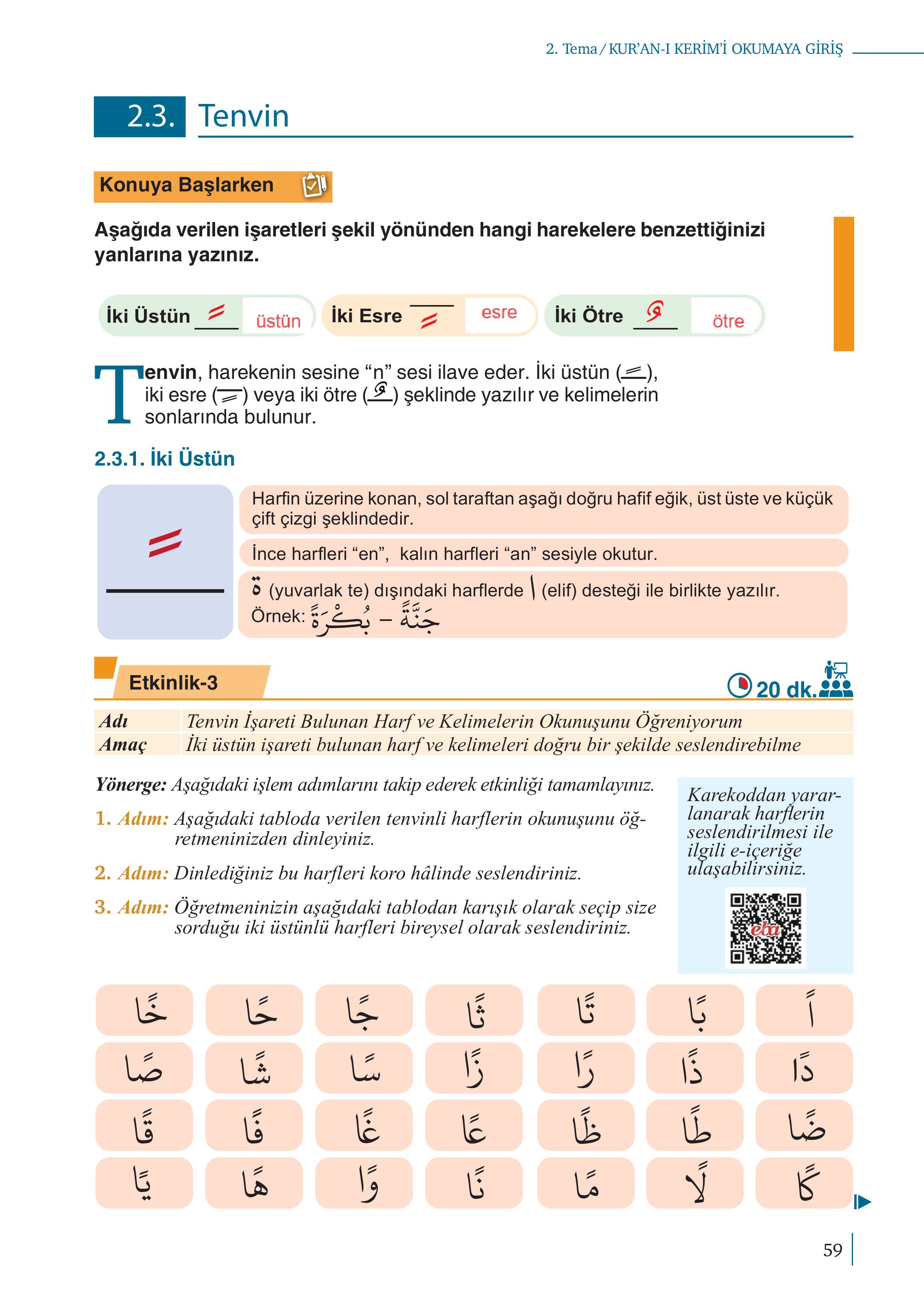 5. Sınıf Meb Yayınları Kuran-ı Kerim Ders Kitabı Sayfa 59 Cevapları