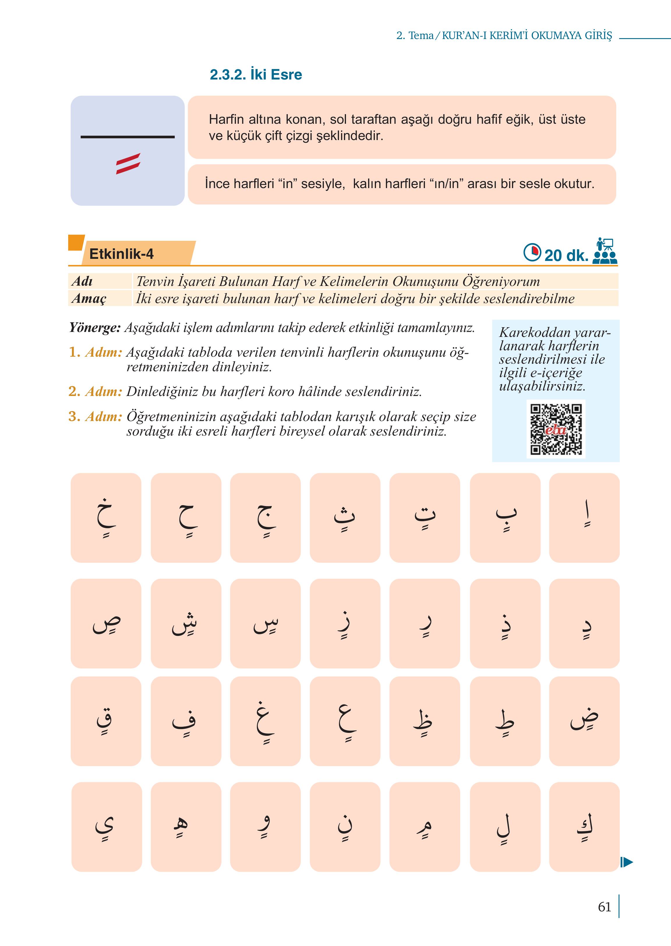 5. Sınıf Meb Yayınları Kuran-ı Kerim Ders Kitabı Sayfa 61 Cevapları