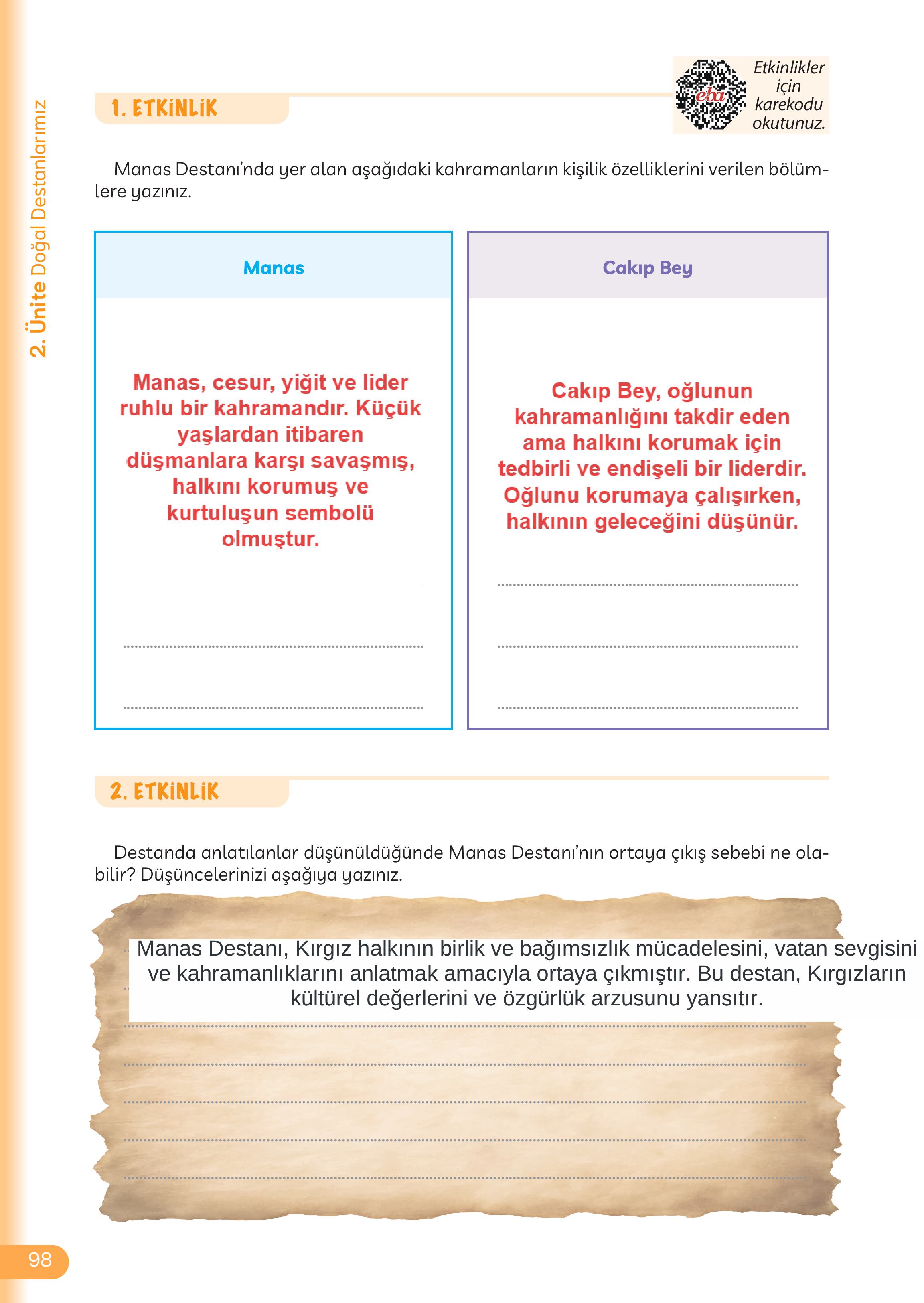 5. Sınıf Meb Yayınları Masal Ve Destanlarımız Ders Kitabı Sayfa 99 Cevapları 5. Sınıf Meb Yayınları Masal Ve Destanlarımız Ders Kitabı Sayfa 99 Cevapları