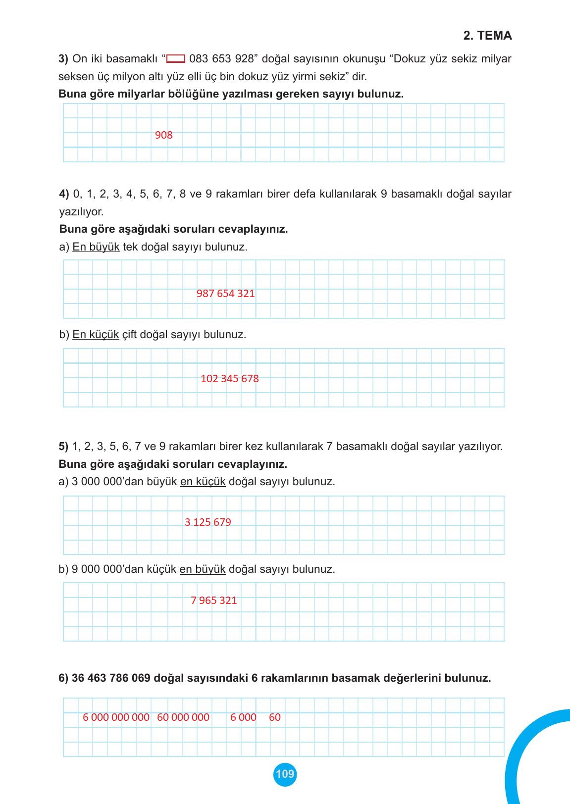 5. Sınıf Meb Yayınları Matematik Ders Kitabı 1. Kitap Sayfa 109 Cevapları