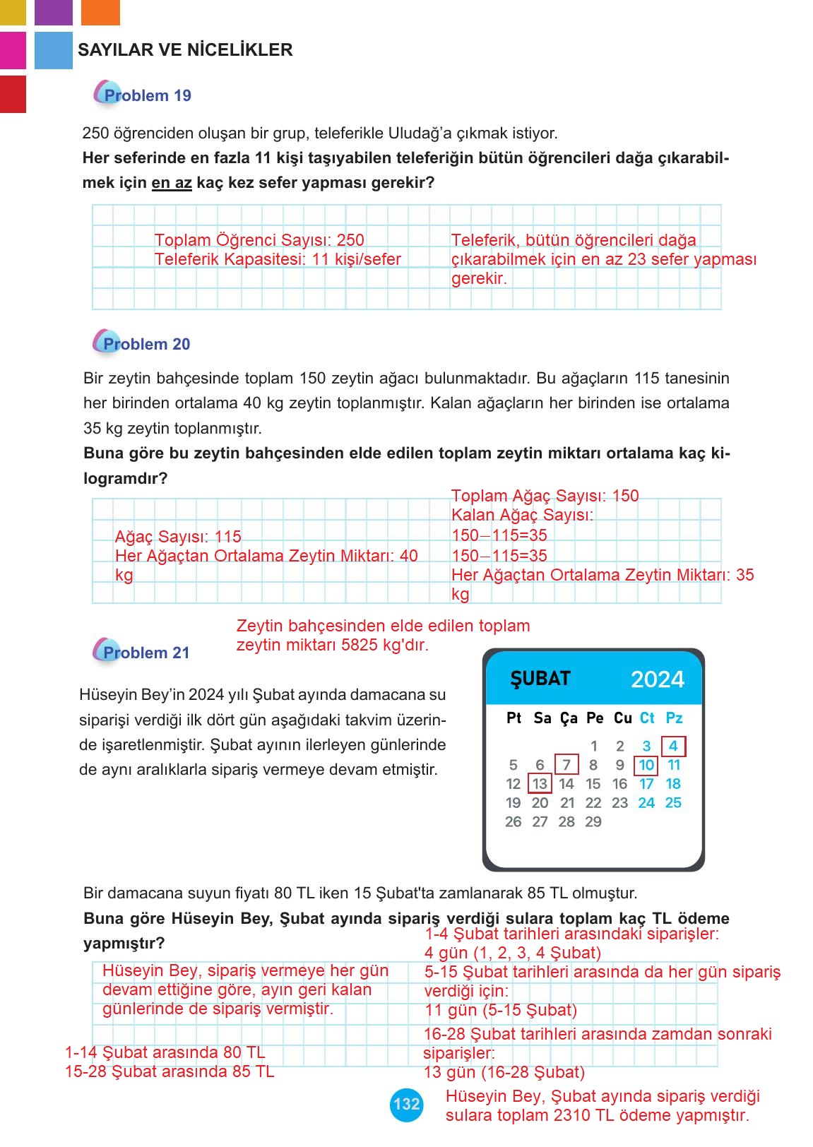 5. Sınıf Meb Yayınları Matematik Ders Kitabı 1. Kitap Sayfa 132 Cevapları 5. Sınıf Meb Yayınları Matematik Ders Kitabı 1. Kitap Sayfa 132 Cevapları