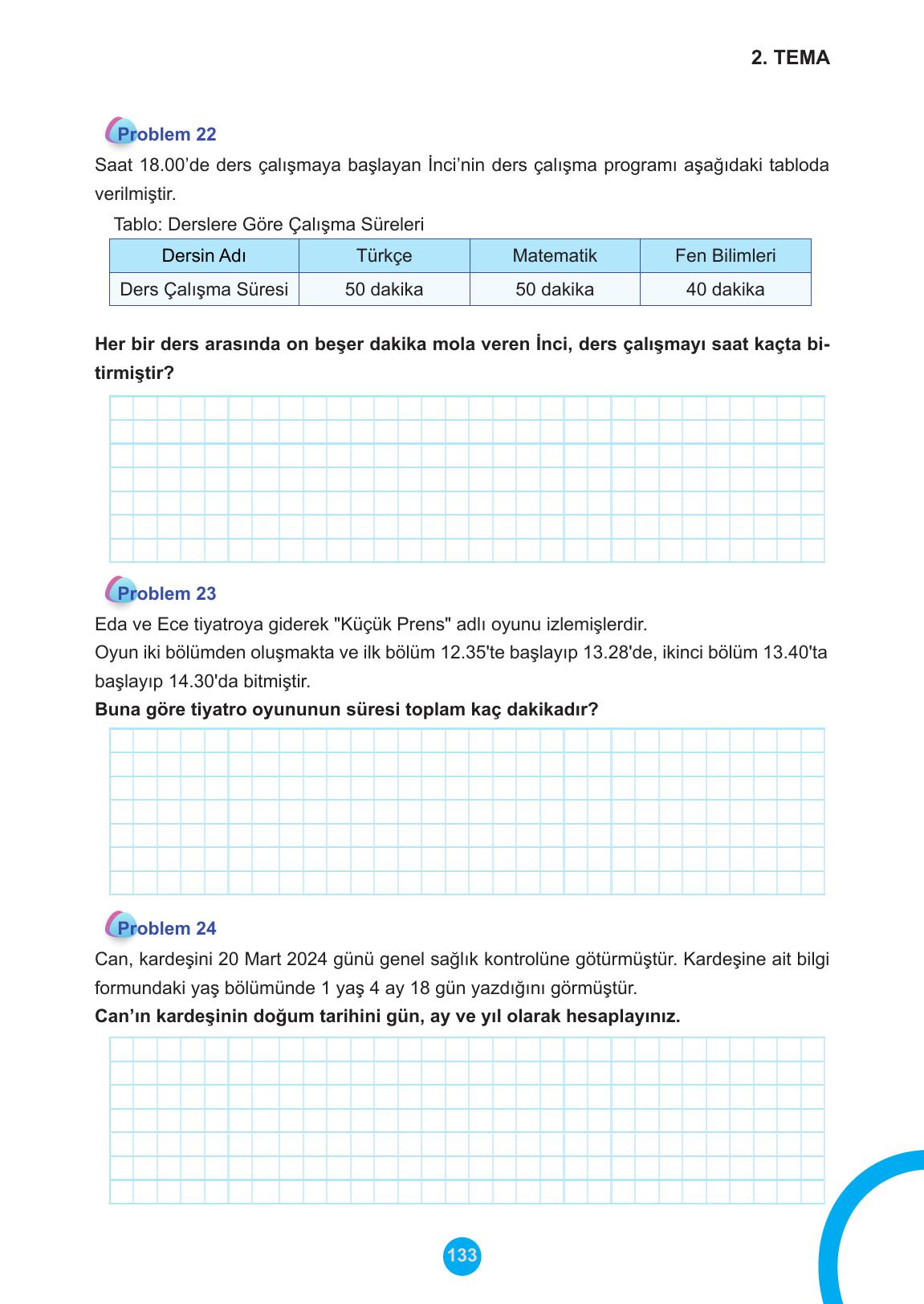 5. Sınıf Meb Yayınları Matematik Ders Kitabı 1. Kitap Sayfa 133 Cevapları 5. Sınıf Meb Yayınları Matematik Ders Kitabı 1. Kitap Sayfa 133 Cevapları