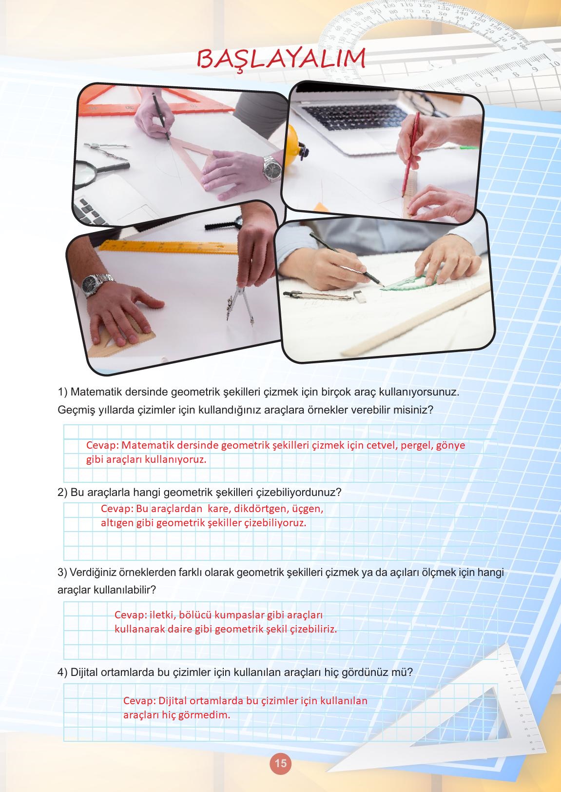 5. Sınıf Meb Yayınları Matematik Ders Kitabı 1. Kitap Sayfa 15 Cevapları
