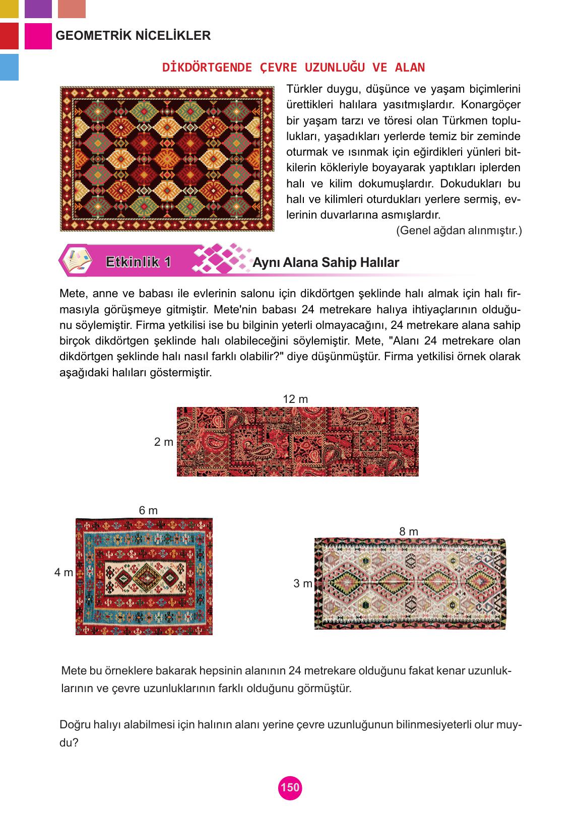 5. Sınıf Meb Yayınları Matematik Ders Kitabı 1. Kitap Sayfa 150 Cevapları