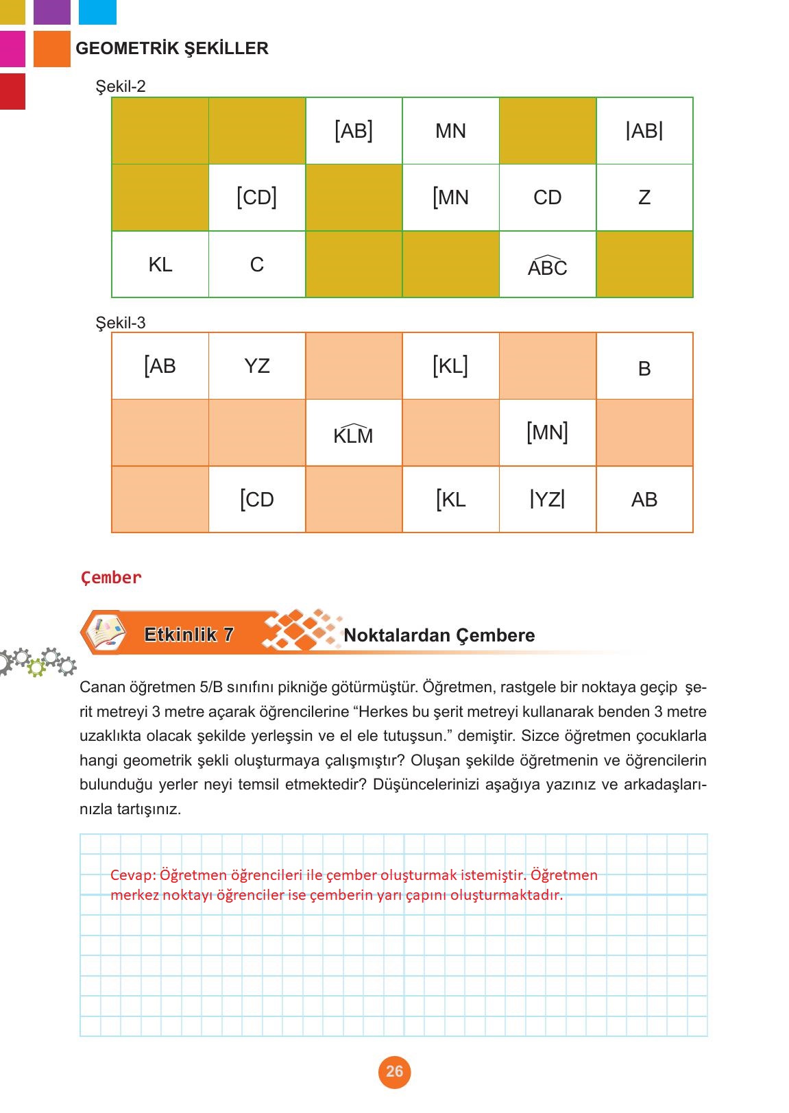 5. Sınıf Meb Yayınları Matematik Ders Kitabı 1. Kitap Sayfa 26 Cevapları