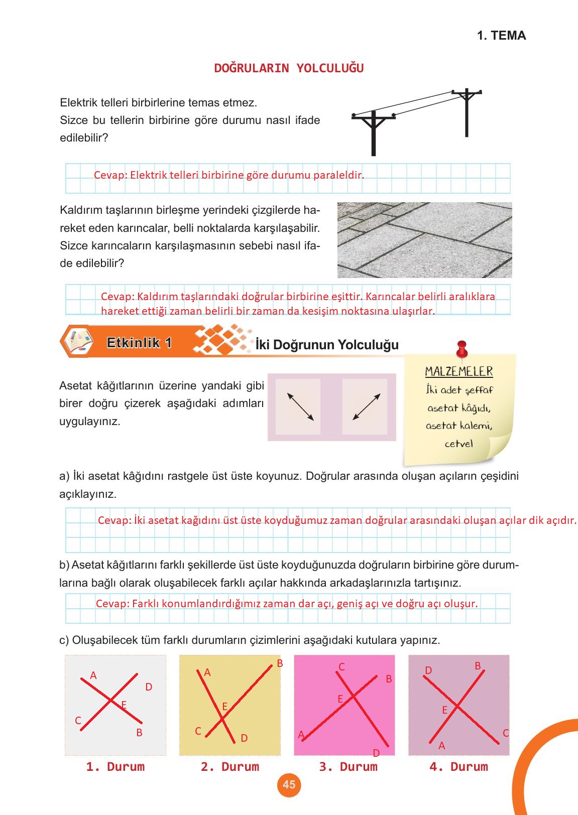 5. Sınıf Meb Yayınları Matematik Ders Kitabı 1. Kitap Sayfa 45 Cevapları 5. Sınıf Meb Yayınları Matematik Ders Kitabı 1. Kitap Sayfa 45 Cevapları