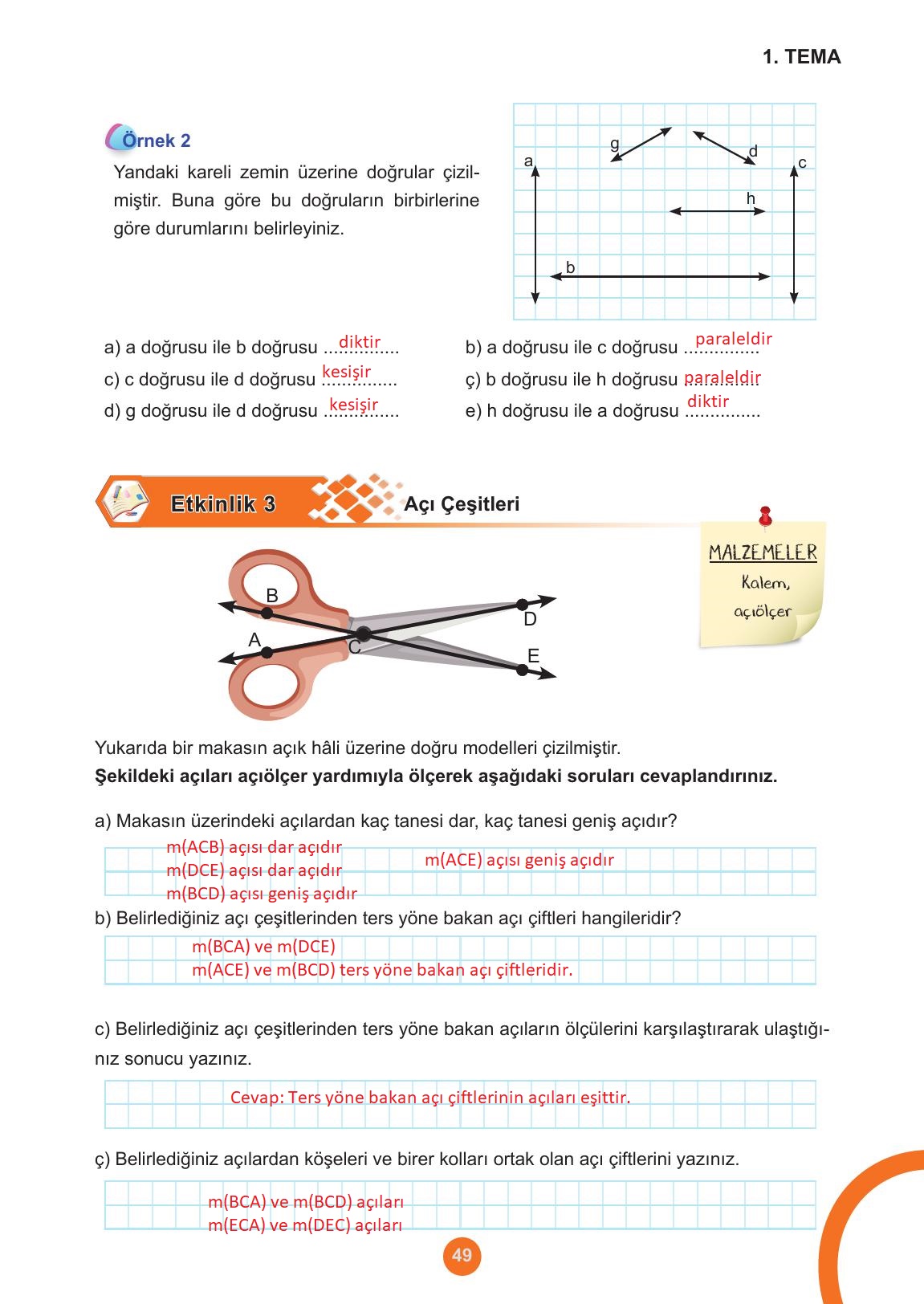 5. Sınıf Meb Yayınları Matematik Ders Kitabı 1. Kitap Sayfa 49 Cevapları 5. Sınıf Meb Yayınları Matematik Ders Kitabı 1. Kitap Sayfa 49 Cevapları