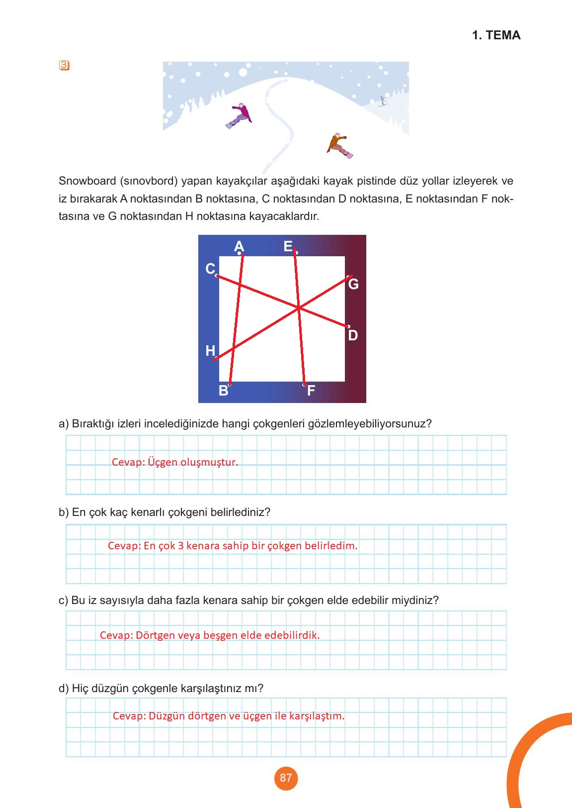 5. Sınıf Meb Yayınları Matematik Ders Kitabı 1. Kitap Sayfa 87 Cevapları
