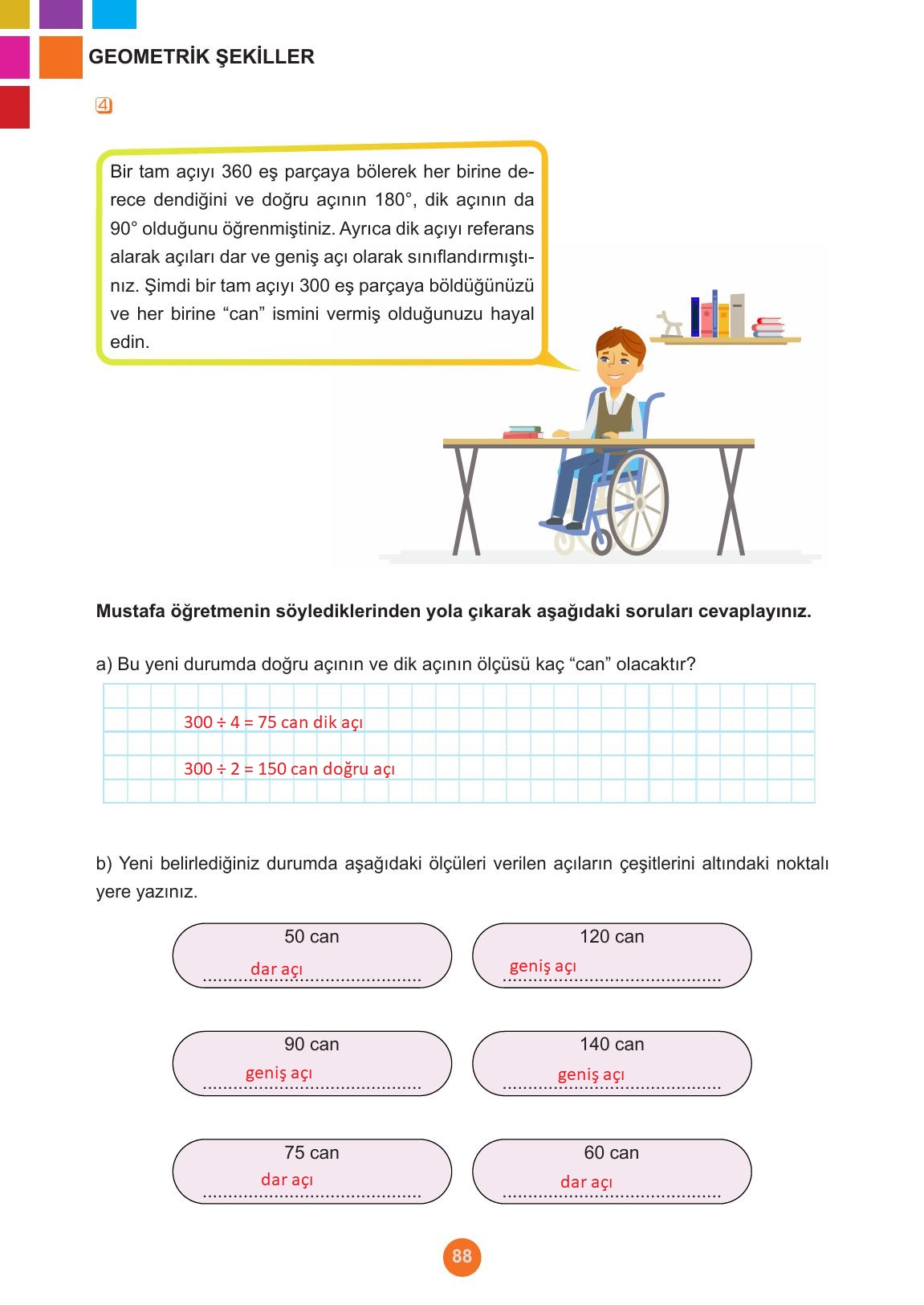 5. Sınıf Meb Yayınları Matematik Ders Kitabı 1. Kitap Sayfa 88 Cevapları