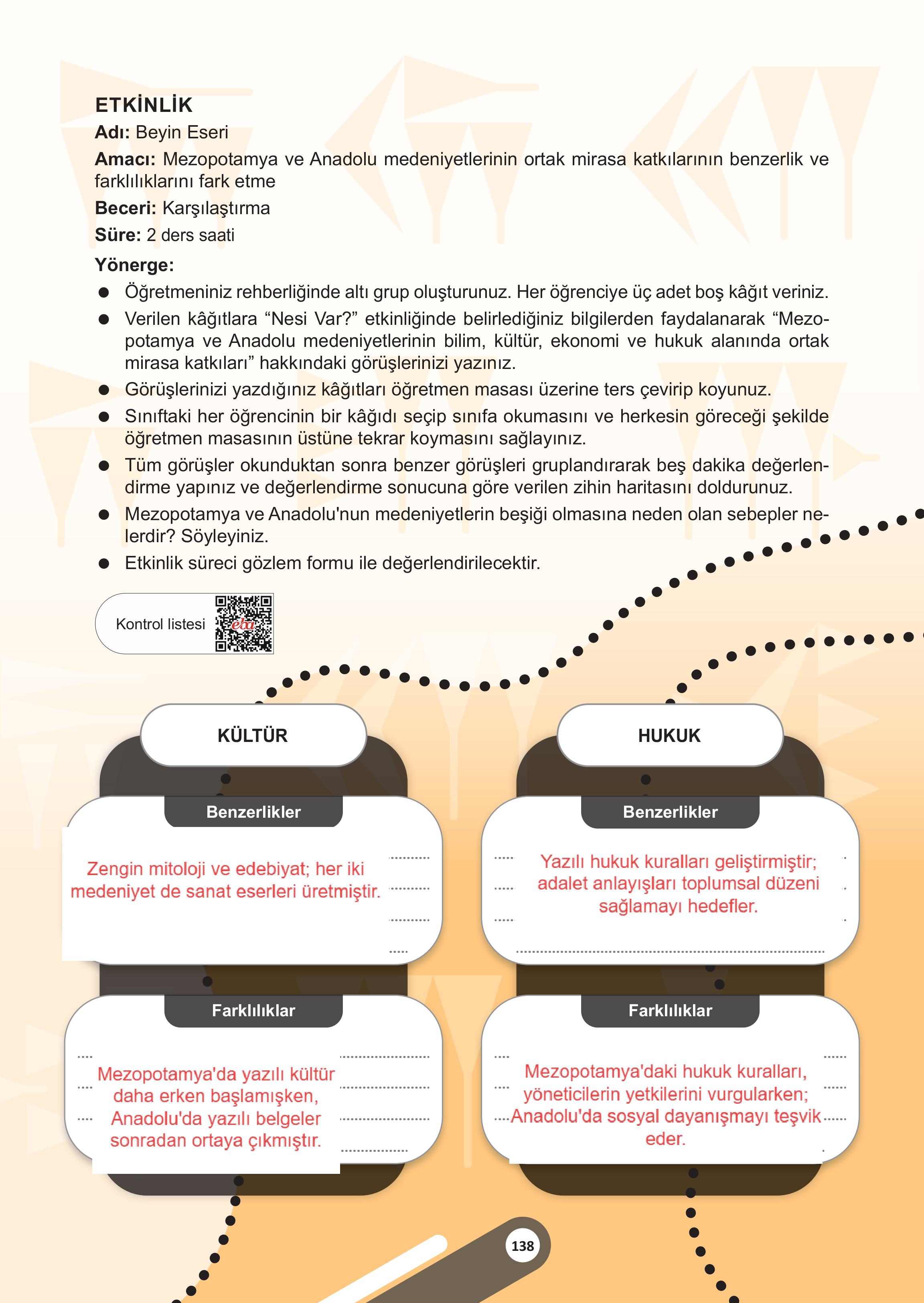 5. Sınıf Meb Yayınları Sosyal Bilgiler Ders Kitabı 1. Kitap Sayfa 138 Cevapları
