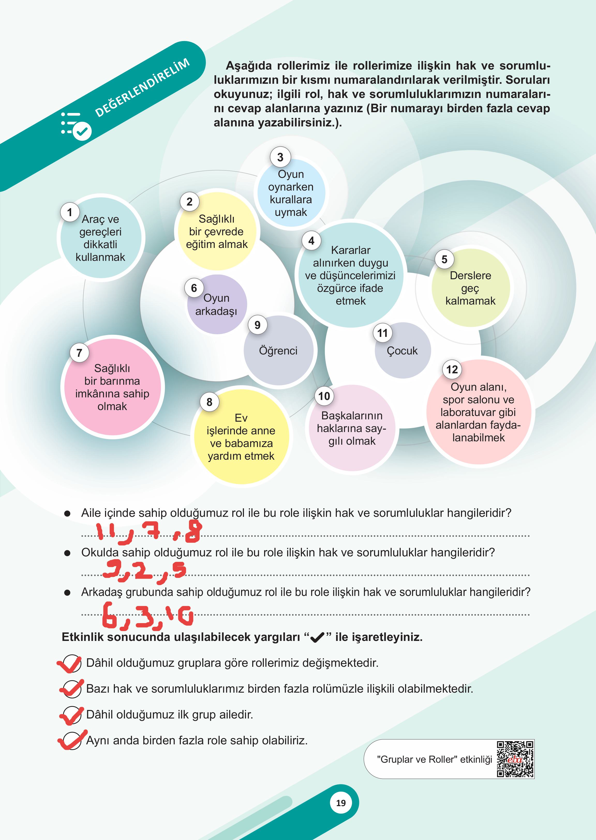 5. Sınıf Meb Yayınları Sosyal Bilgiler Ders Kitabı 1. Kitap Sayfa 19 Cevapları