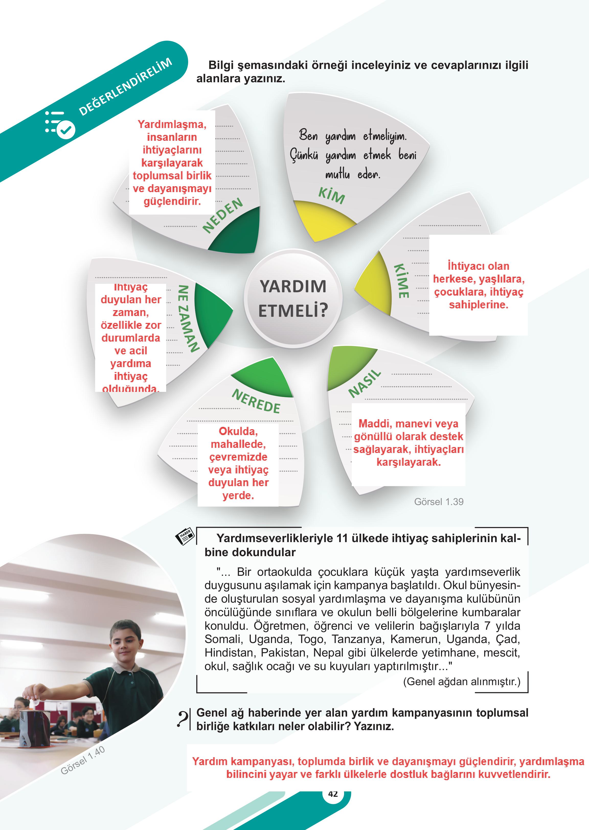 5. Sınıf Meb Yayınları Sosyal Bilgiler Ders Kitabı 1. Kitap Sayfa 42 Cevapları