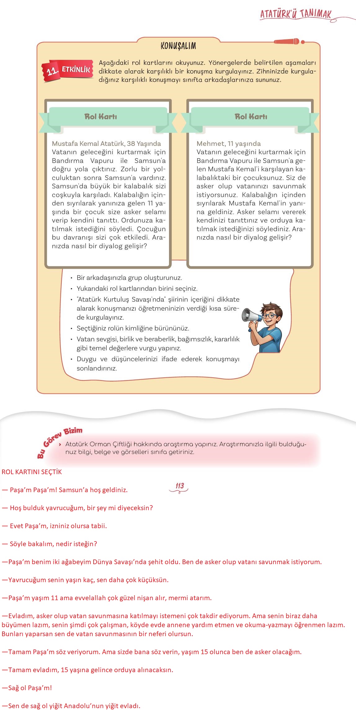 5. Sınıf Meb Yayınları Türkçe Ders Kitabı 1. Kitap Sayfa 113 Cevapları