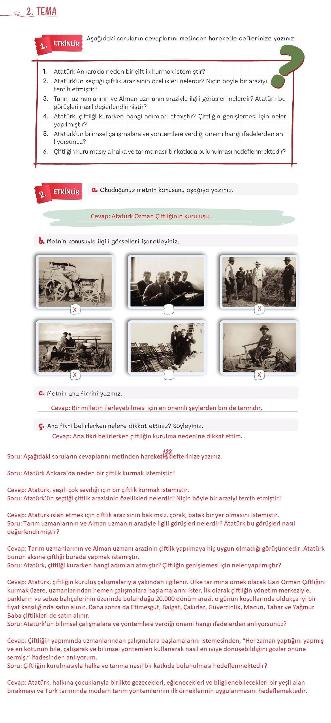 5. Sınıf Meb Yayınları Türkçe Ders Kitabı 1. Kitap Sayfa 122 Cevapları