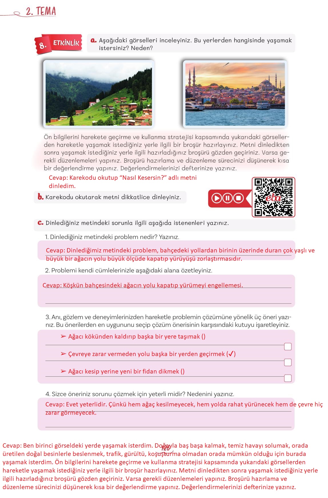 5. Sınıf Meb Yayınları Türkçe Ders Kitabı 1. Kitap Sayfa 126 Cevapları
