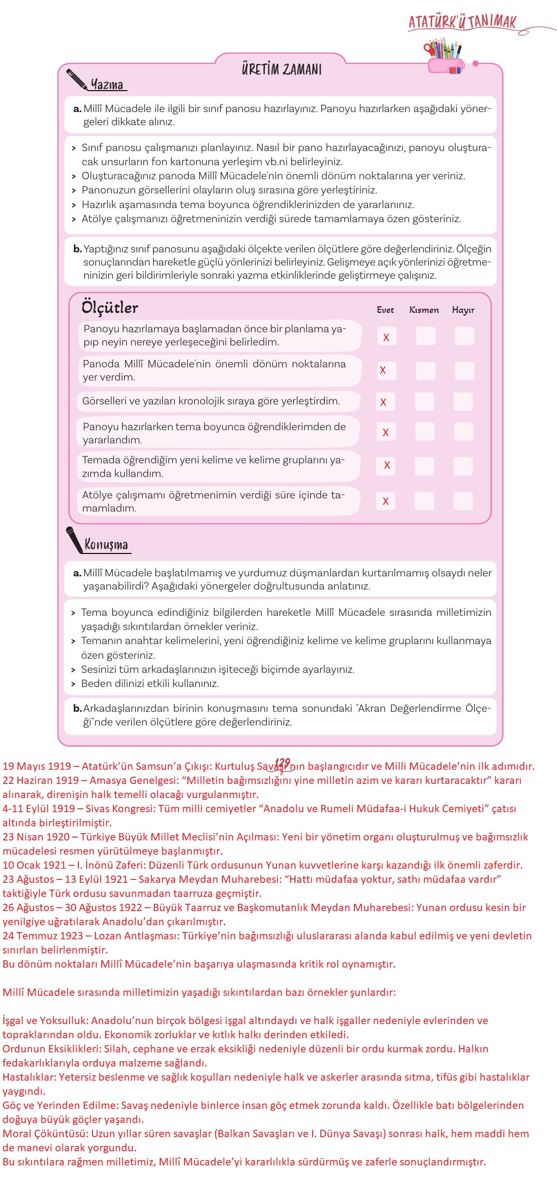 5. Sınıf Meb Yayınları Türkçe Ders Kitabı 1. Kitap Sayfa 129 Cevapları