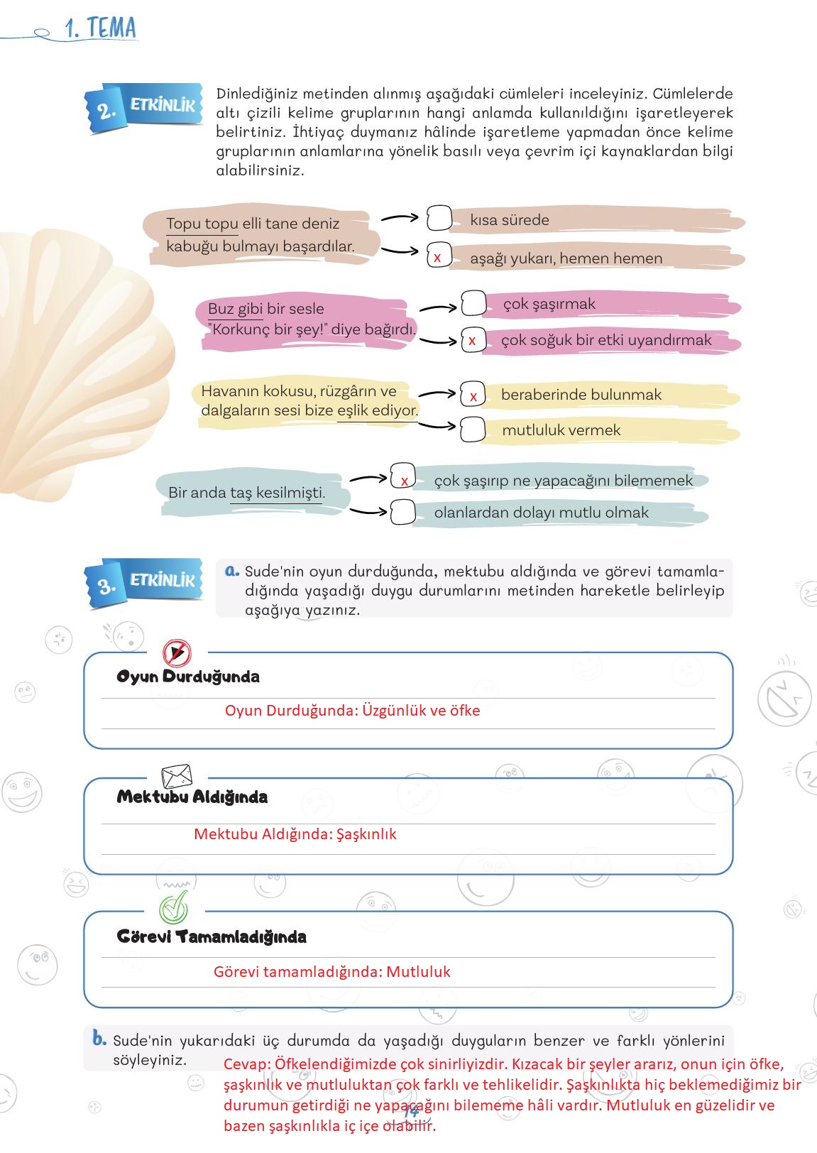 5. Sınıf Meb Yayınları Türkçe Ders Kitabı 1. Kitap Sayfa 14 Cevapları