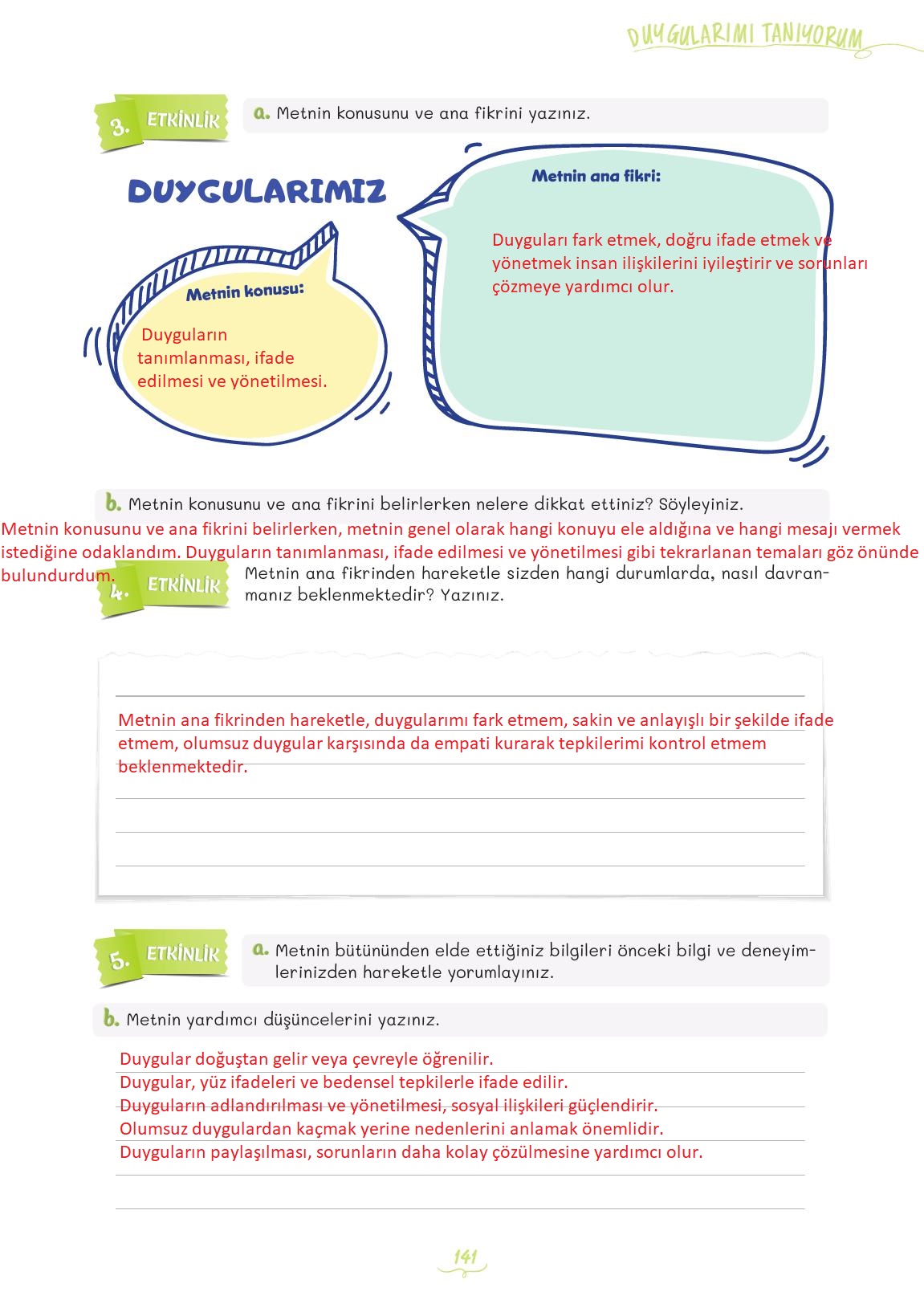 5. Sınıf Meb Yayınları Türkçe Ders Kitabı 1. Kitap Sayfa 141 Cevapları 5. Sınıf Meb Yayınları Türkçe Ders Kitabı 1. Kitap Sayfa 141 Cevapları
