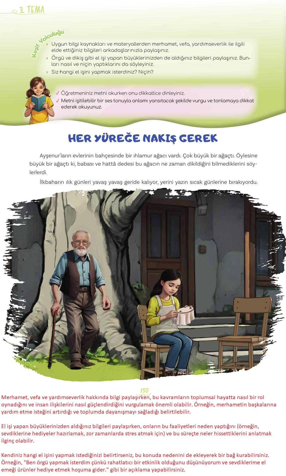 5. Sınıf Meb Yayınları Türkçe Ders Kitabı 1. Kitap Sayfa 150 Cevapları