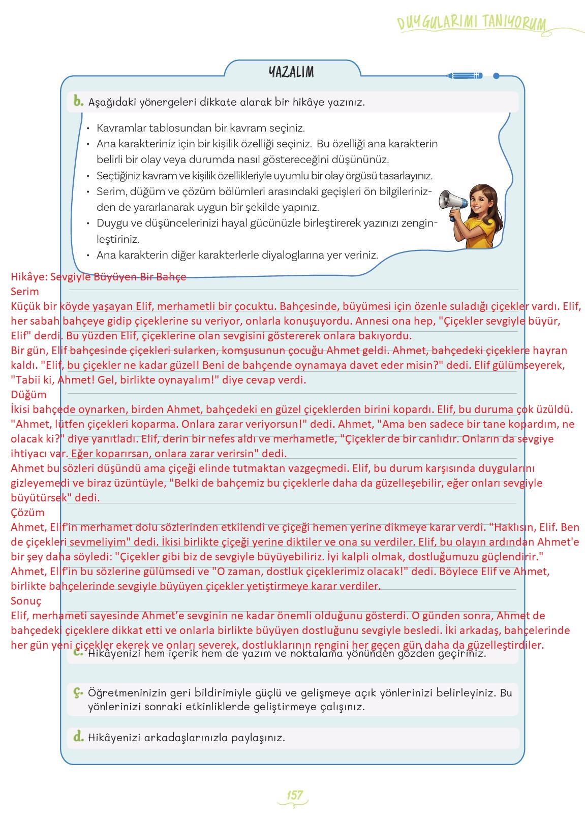 5. Sınıf Meb Yayınları Türkçe Ders Kitabı 1. Kitap Sayfa 157 Cevapları