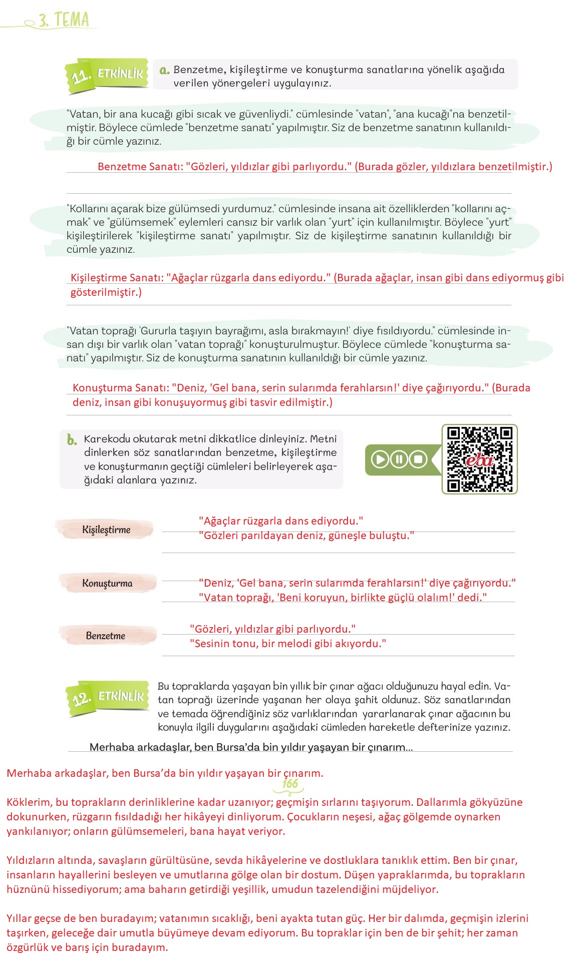5. Sınıf Meb Yayınları Türkçe Ders Kitabı 1. Kitap Sayfa 166 Cevapları 5. Sınıf Meb Yayınları Türkçe Ders Kitabı 1. Kitap Sayfa 166 Cevapları