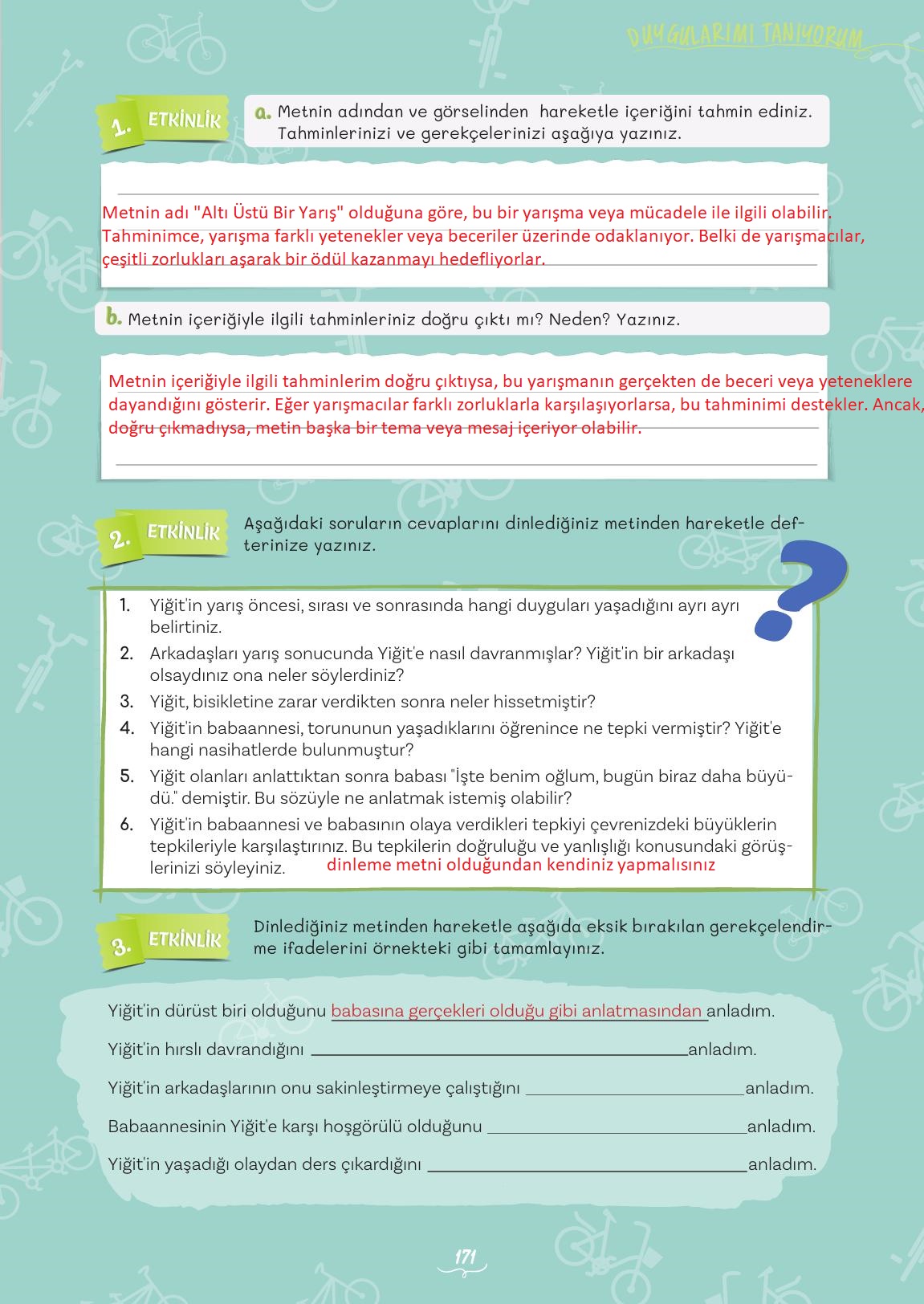 5. Sınıf Meb Yayınları Türkçe Ders Kitabı 1. Kitap Sayfa 171 Cevapları 5. Sınıf Meb Yayınları Türkçe Ders Kitabı 1. Kitap Sayfa 171 Cevapları