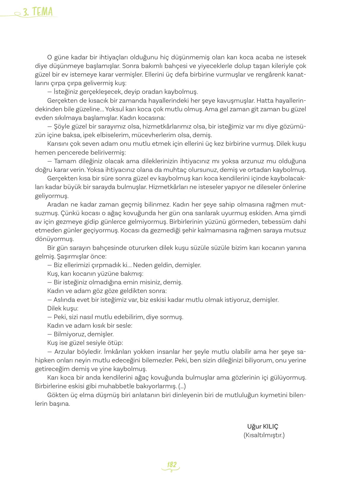 5. Sınıf Meb Yayınları Türkçe Ders Kitabı 1. Kitap Sayfa 182 Cevapları 5. Sınıf Meb Yayınları Türkçe Ders Kitabı 1. Kitap Sayfa 182 Cevapları