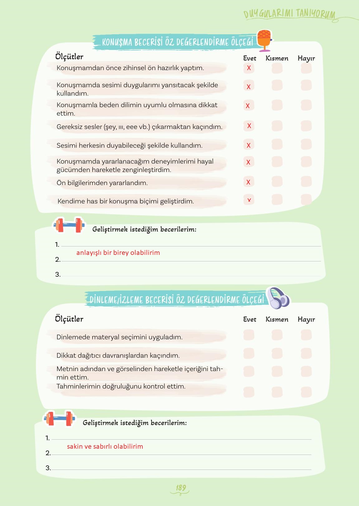 5. Sınıf Meb Yayınları Türkçe Ders Kitabı 1. Kitap Sayfa 189 Cevapları