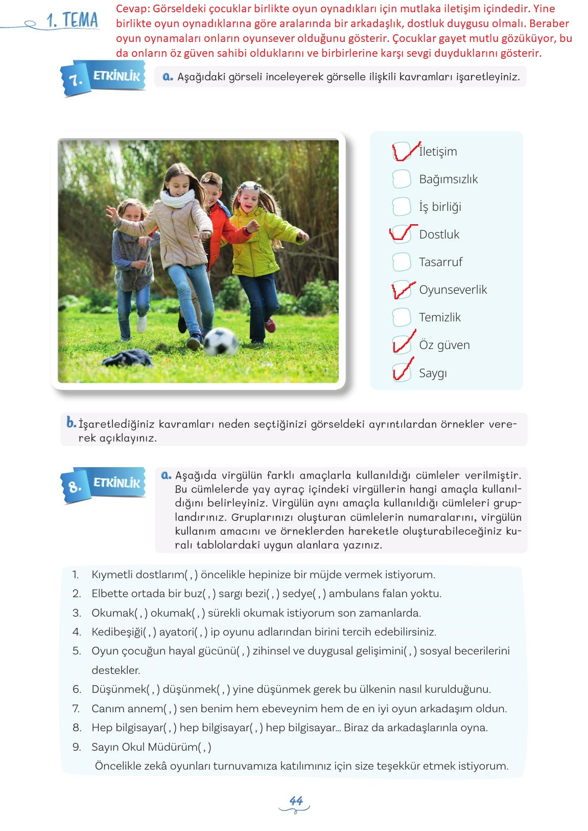 5. Sınıf Meb Yayınları Türkçe Ders Kitabı 1. Kitap Sayfa 44 Cevapları 5. Sınıf Meb Yayınları Türkçe Ders Kitabı 1. Kitap Sayfa 44 Cevapları
