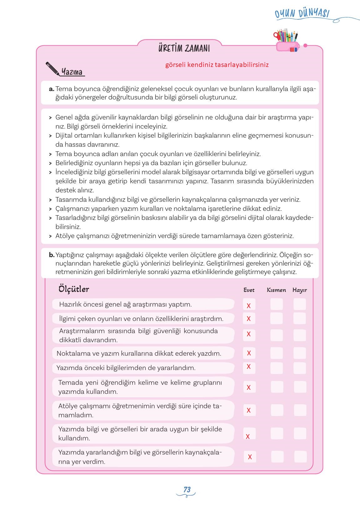 5. Sınıf Meb Yayınları Türkçe Ders Kitabı 1. Kitap Sayfa 73 Cevapları 5. Sınıf Meb Yayınları Türkçe Ders Kitabı 1. Kitap Sayfa 73 Cevapları